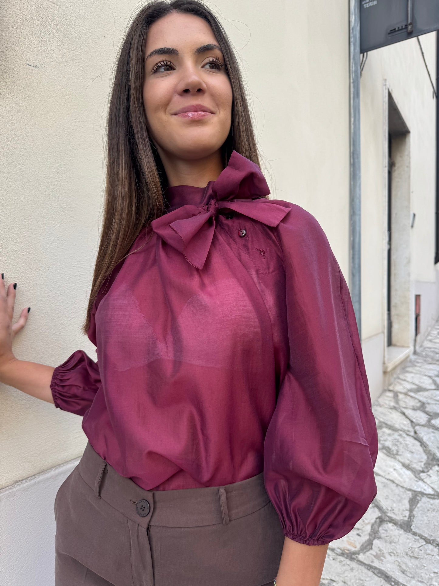 Camicia con fiocco Eiki