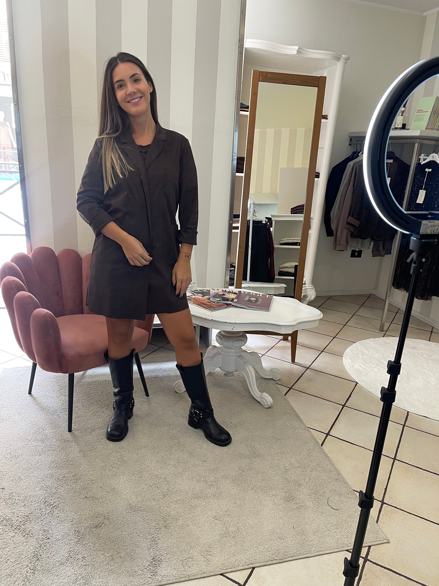 Giacca Lunga in Suede - Indomina
