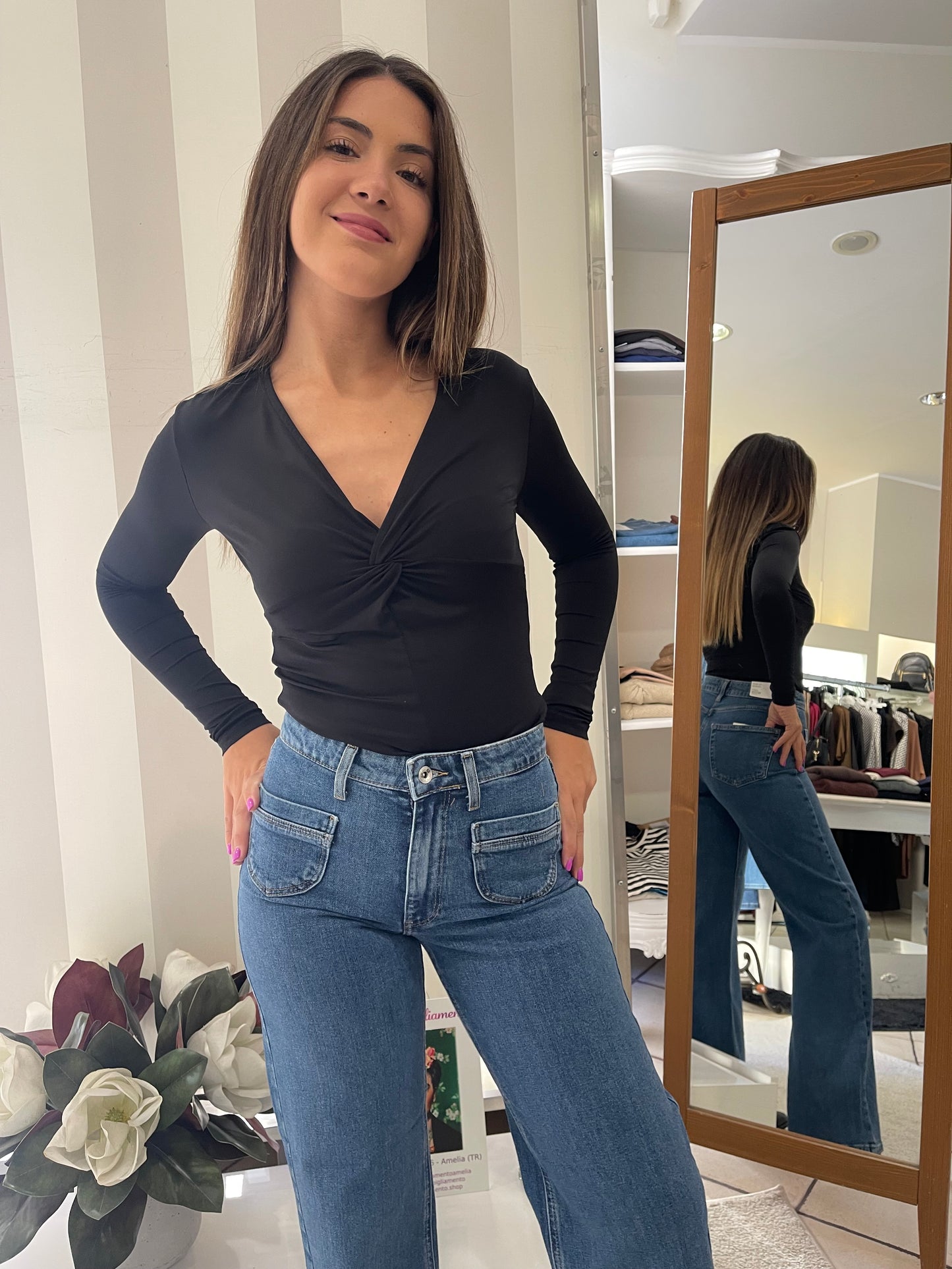 Jeans wide con tasche Only