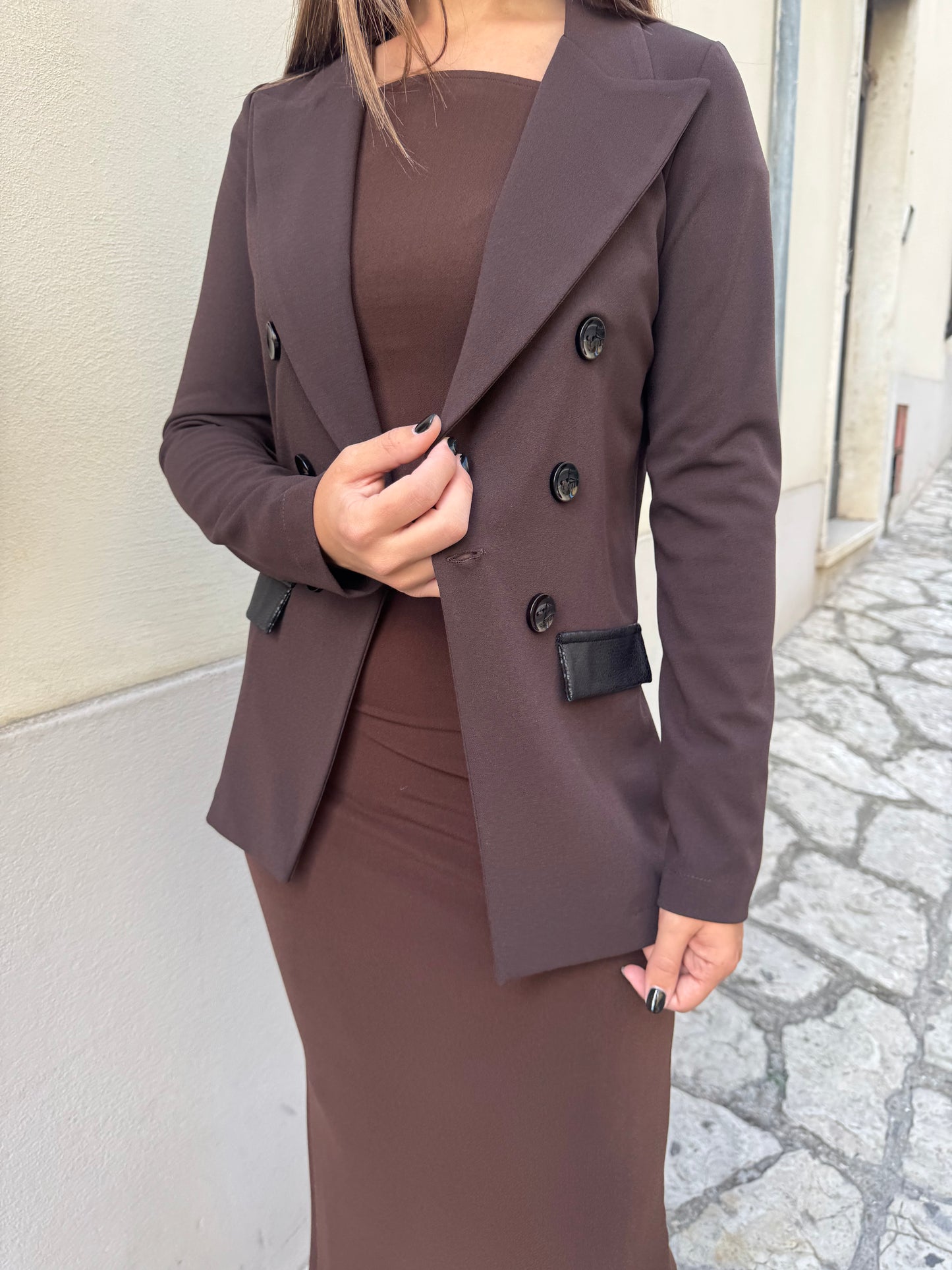 Giacca inserti in ecopelle Artigli
