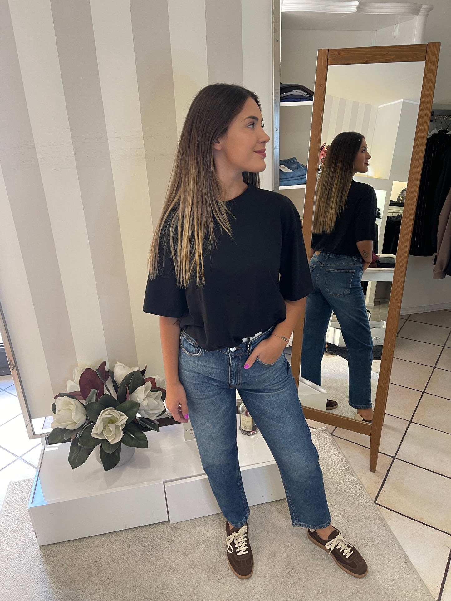 Jeans cropped gamba dritta Giorgia&Johns