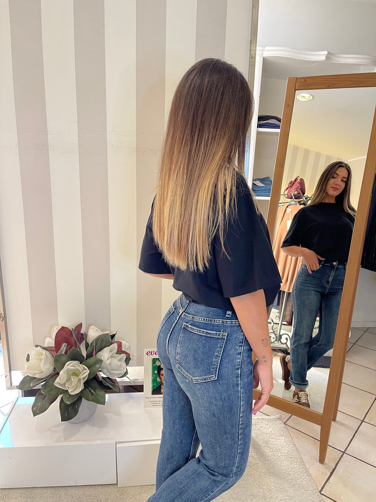 Jeans cropped gamba dritta Giorgia&Johns