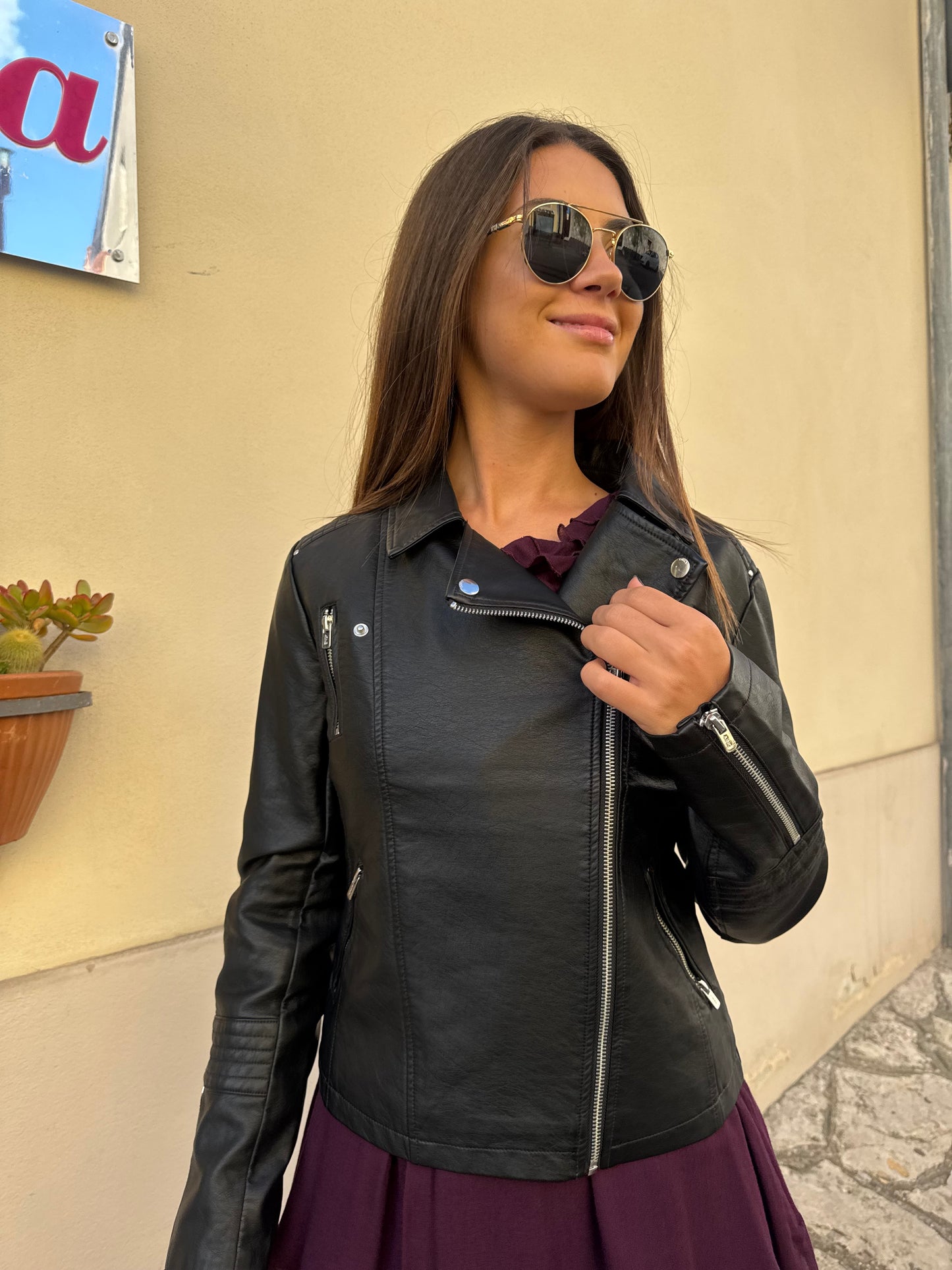 Giacchino Biker ecopelle Only