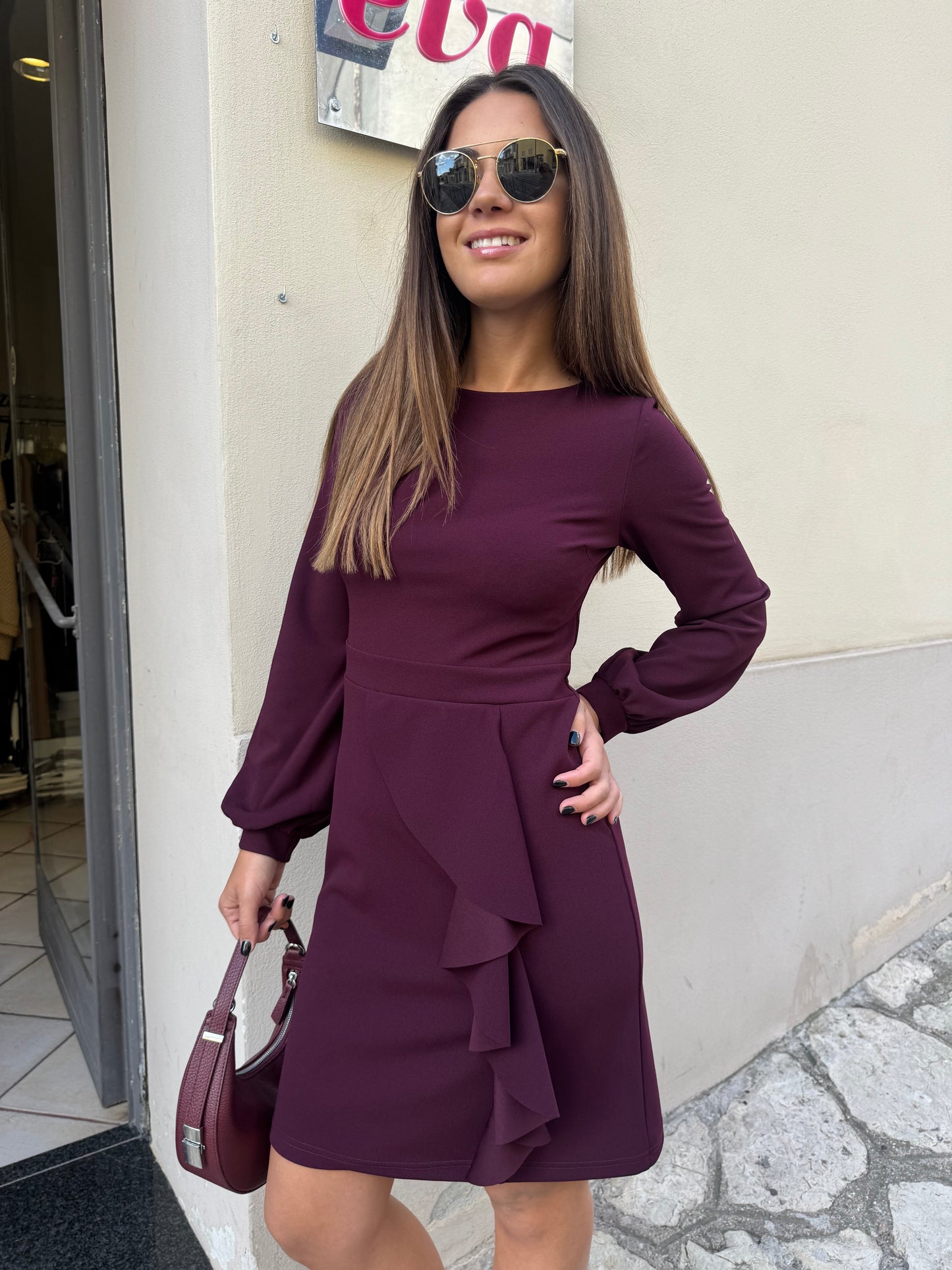 Abito tubino con volan Talco