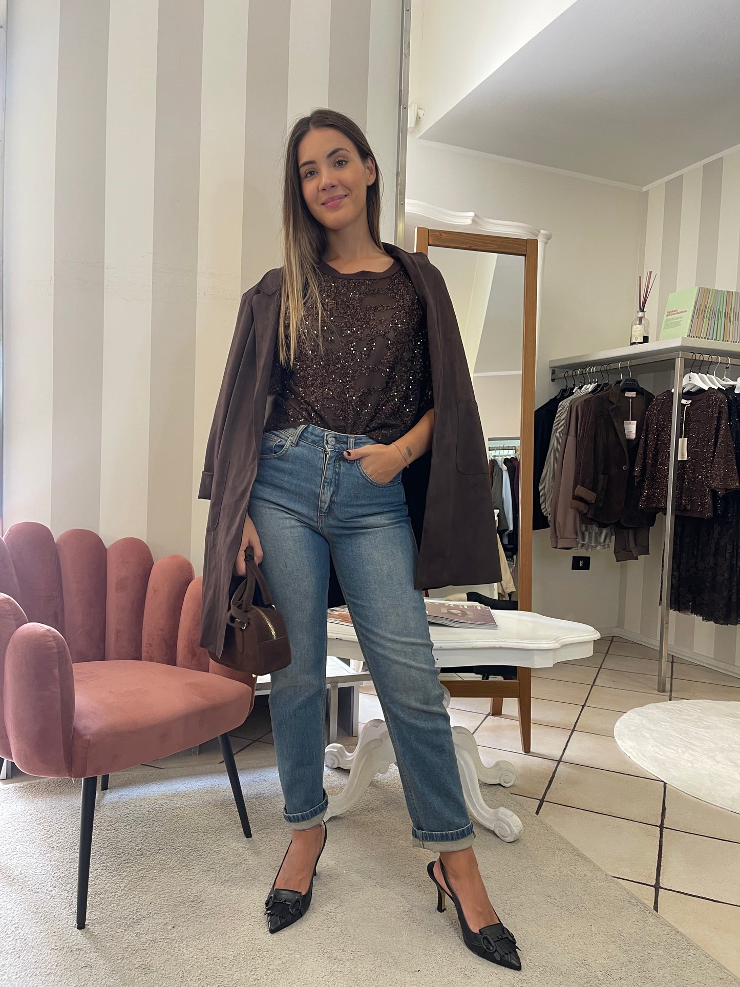 Giacca Lunga in Suede - Indomina