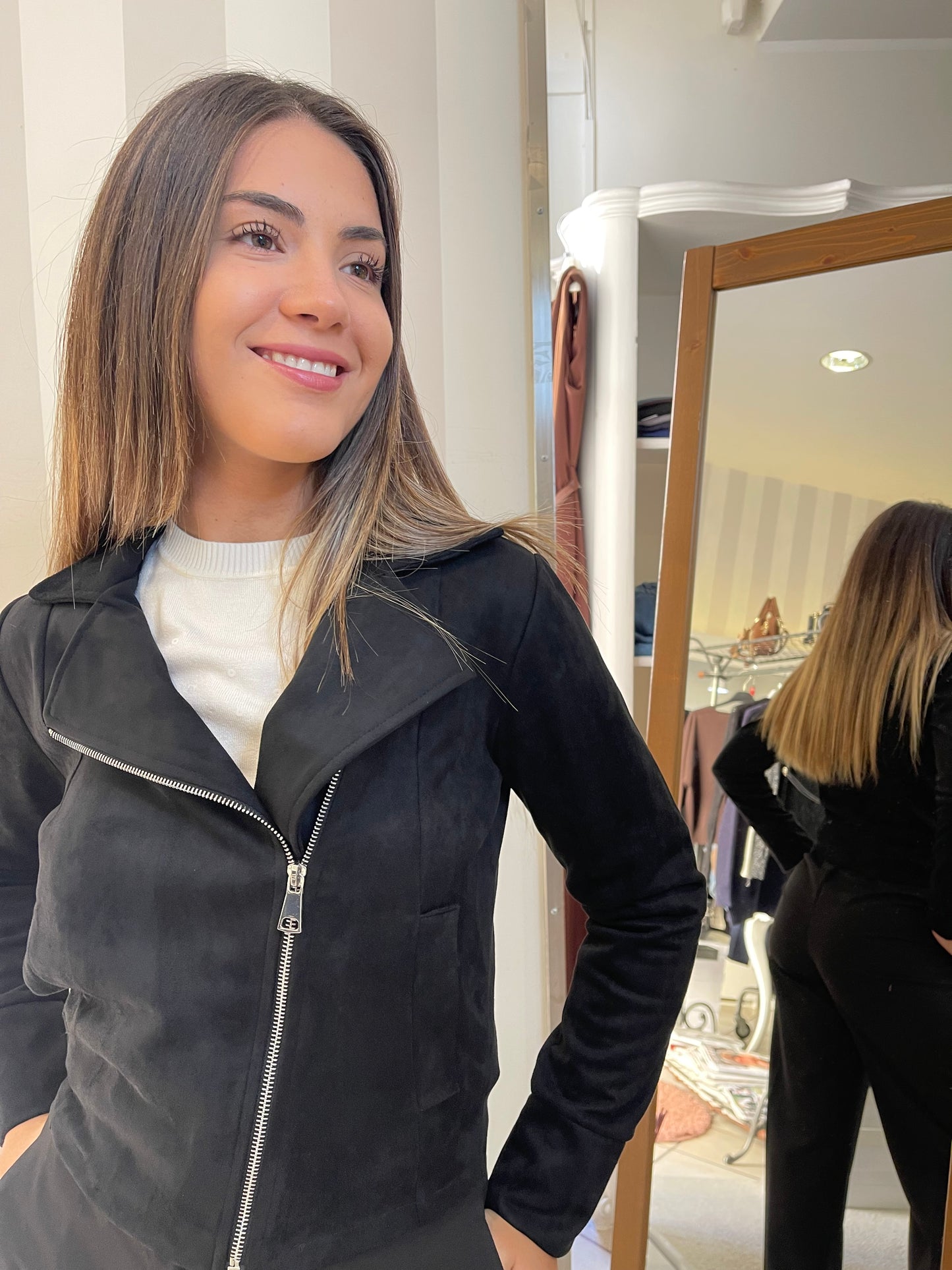 Giacchino Corto Biker in Suede