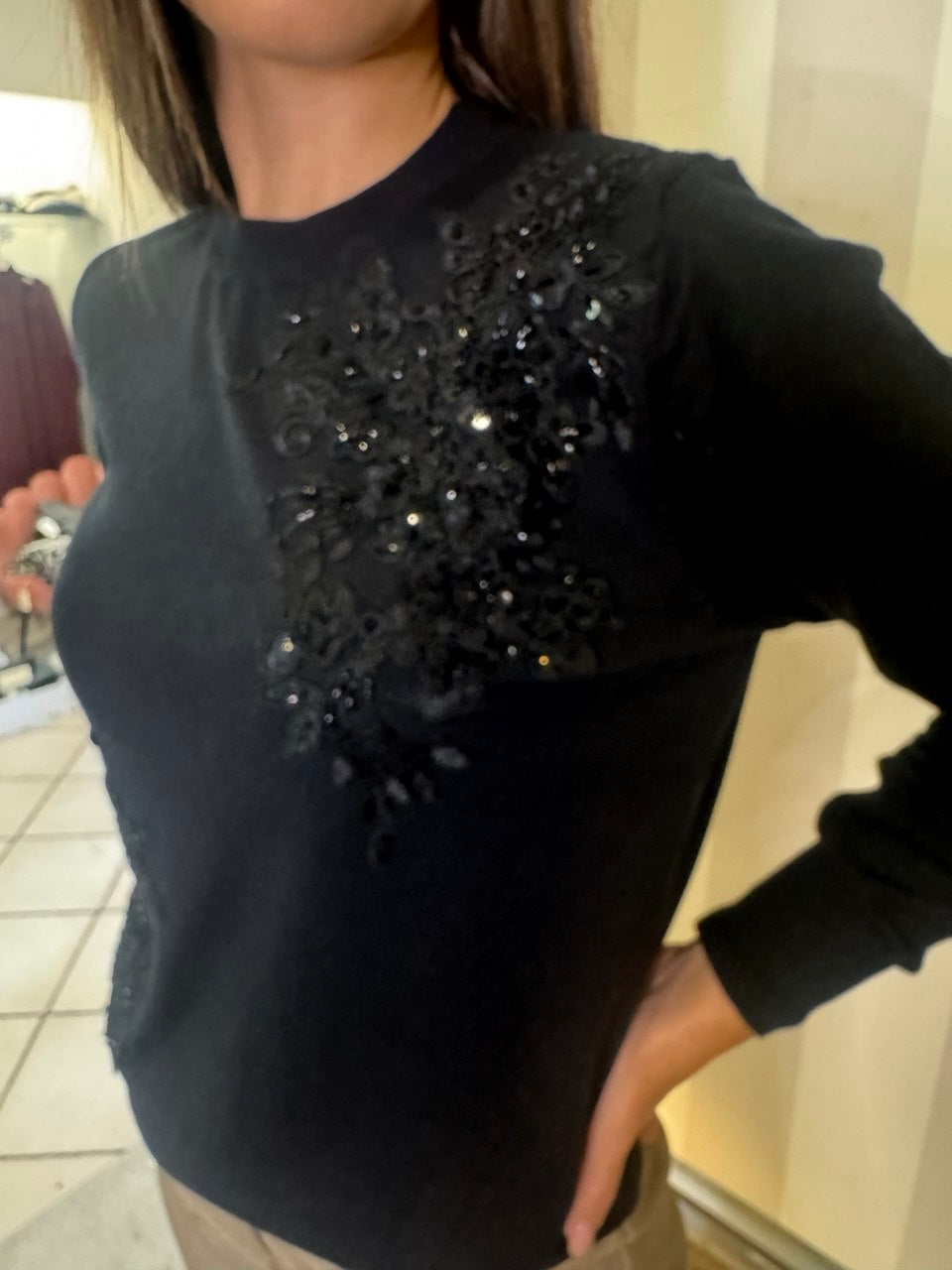 Maglia girocollo con applicazione Artigli