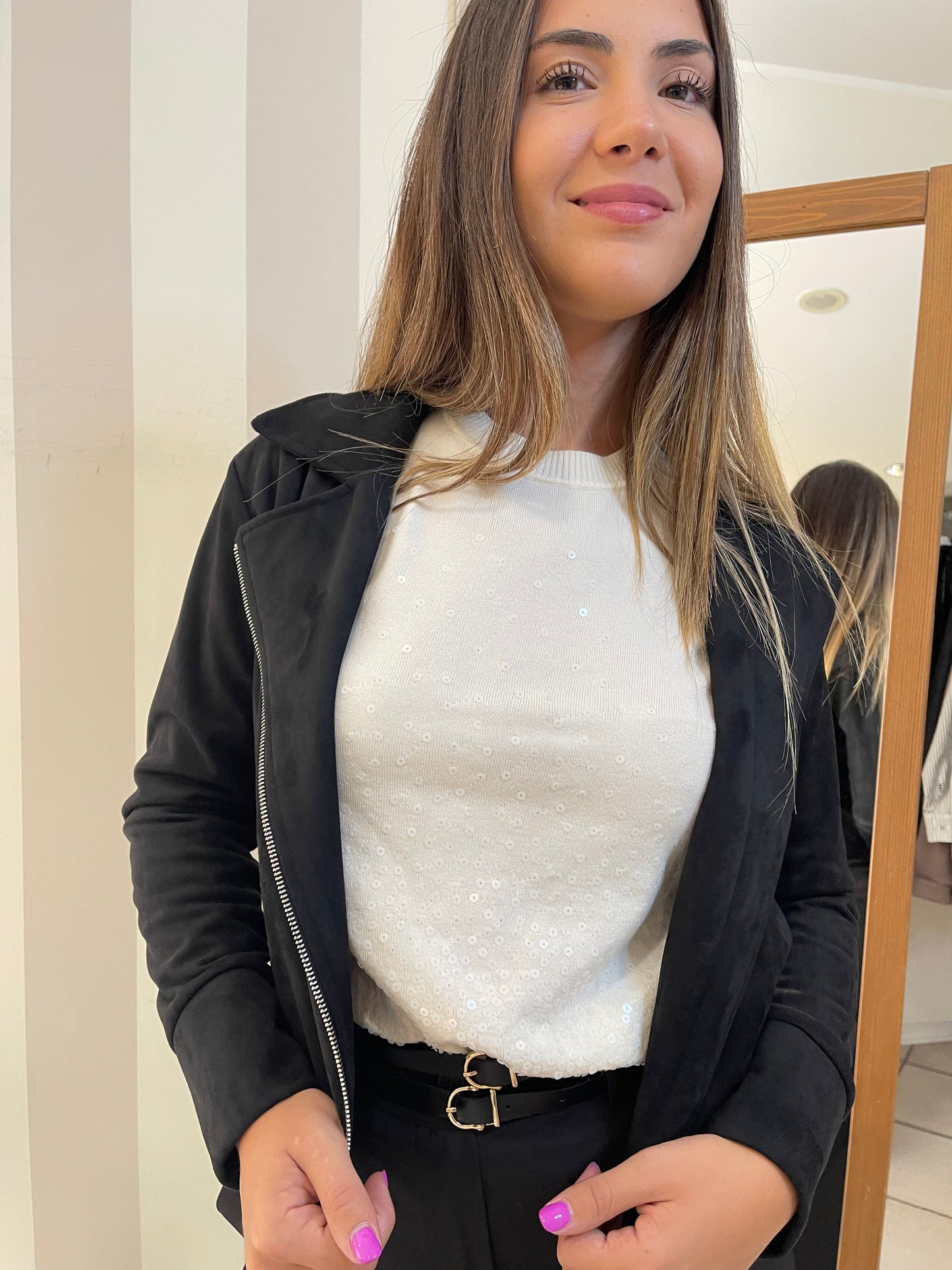 Maglia girocollo con paillettes Artigli