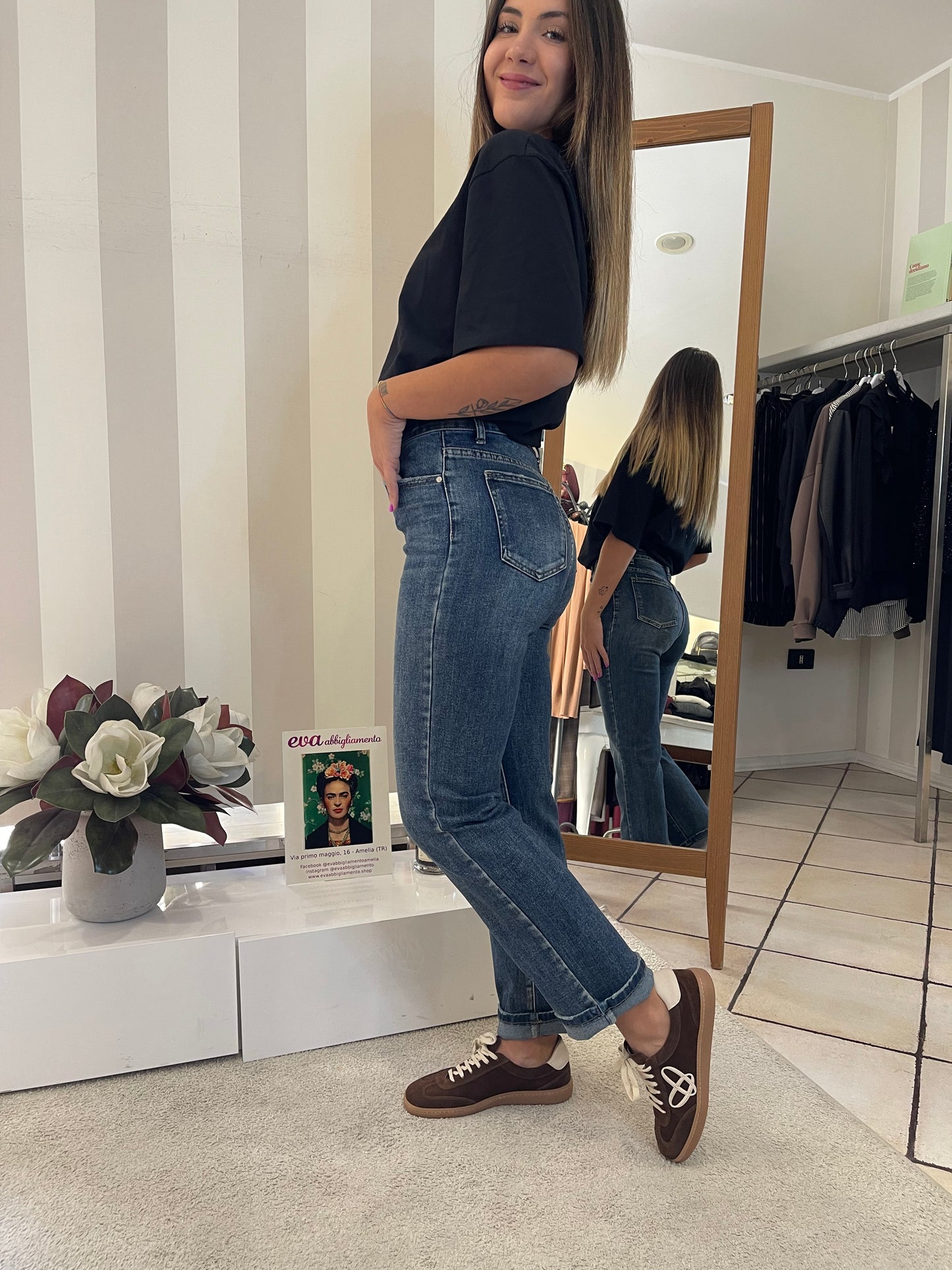 Jeans cropped gamba dritta Giorgia&Johns