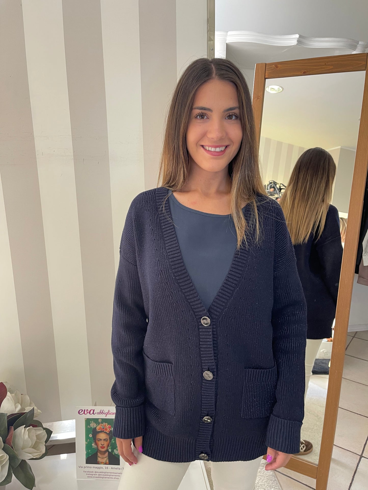 Cardigan lungo con bottoni Artigli