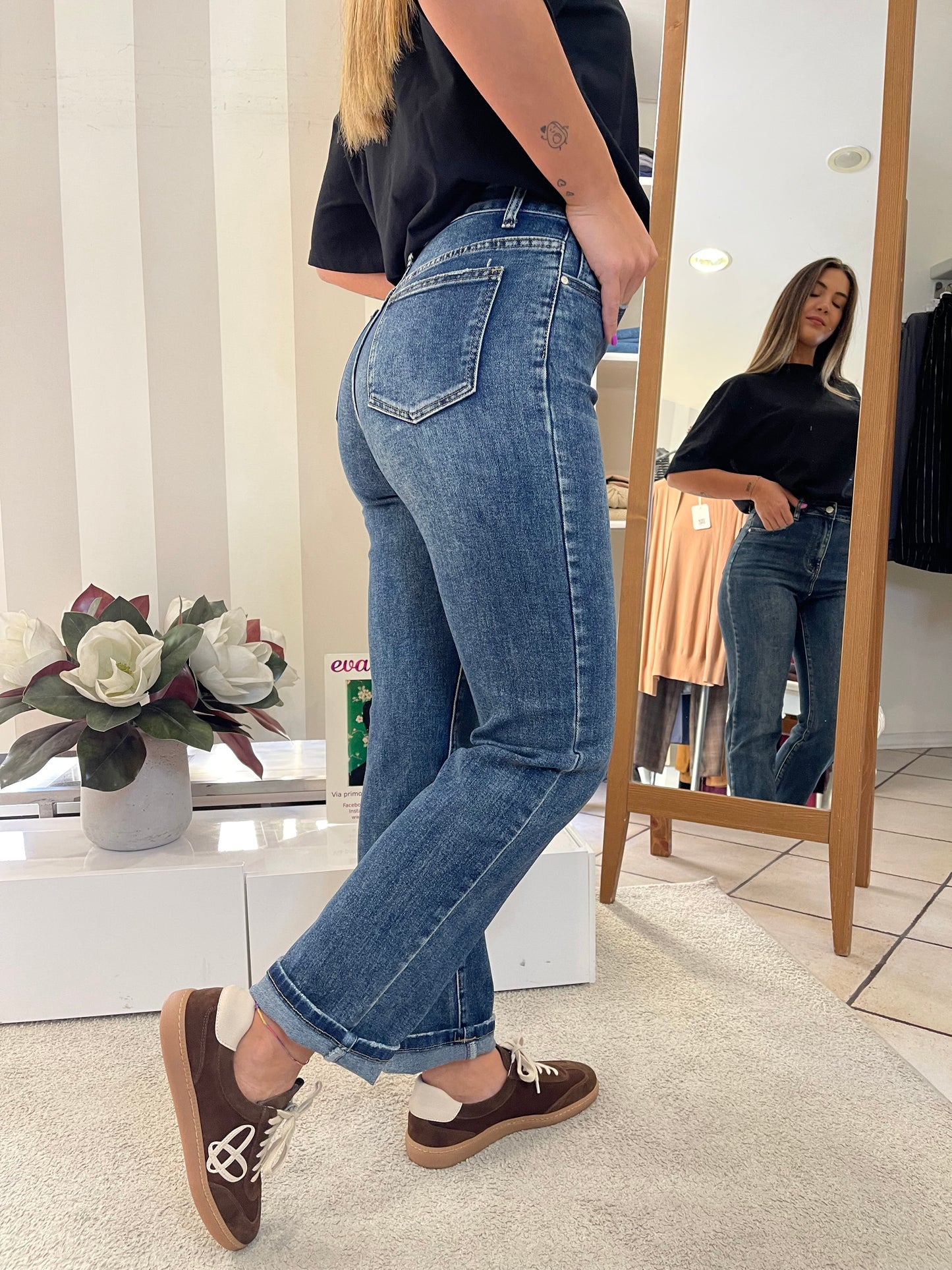 Jeans cropped gamba dritta Giorgia&Johns