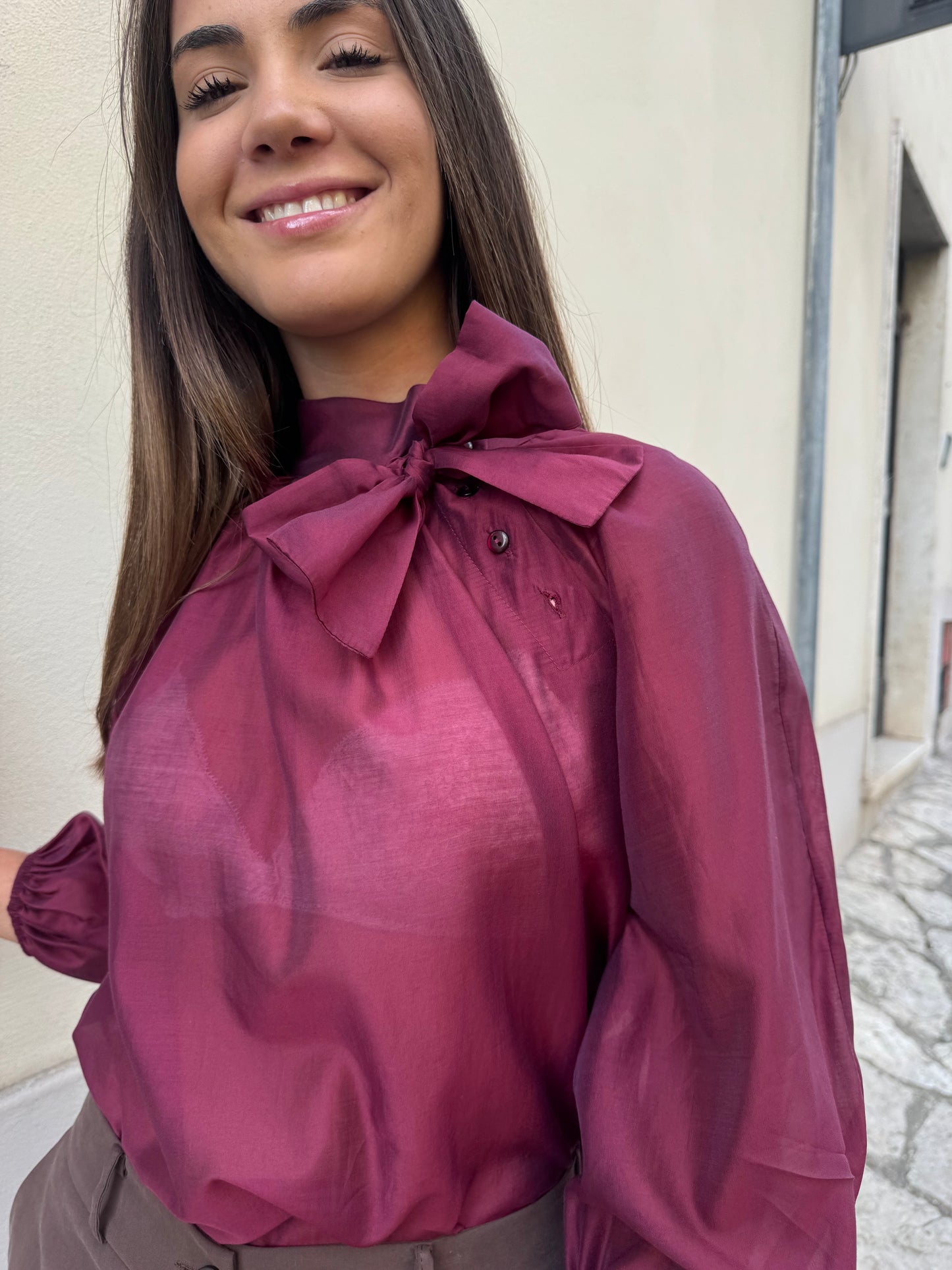Camicia con fiocco Eiki