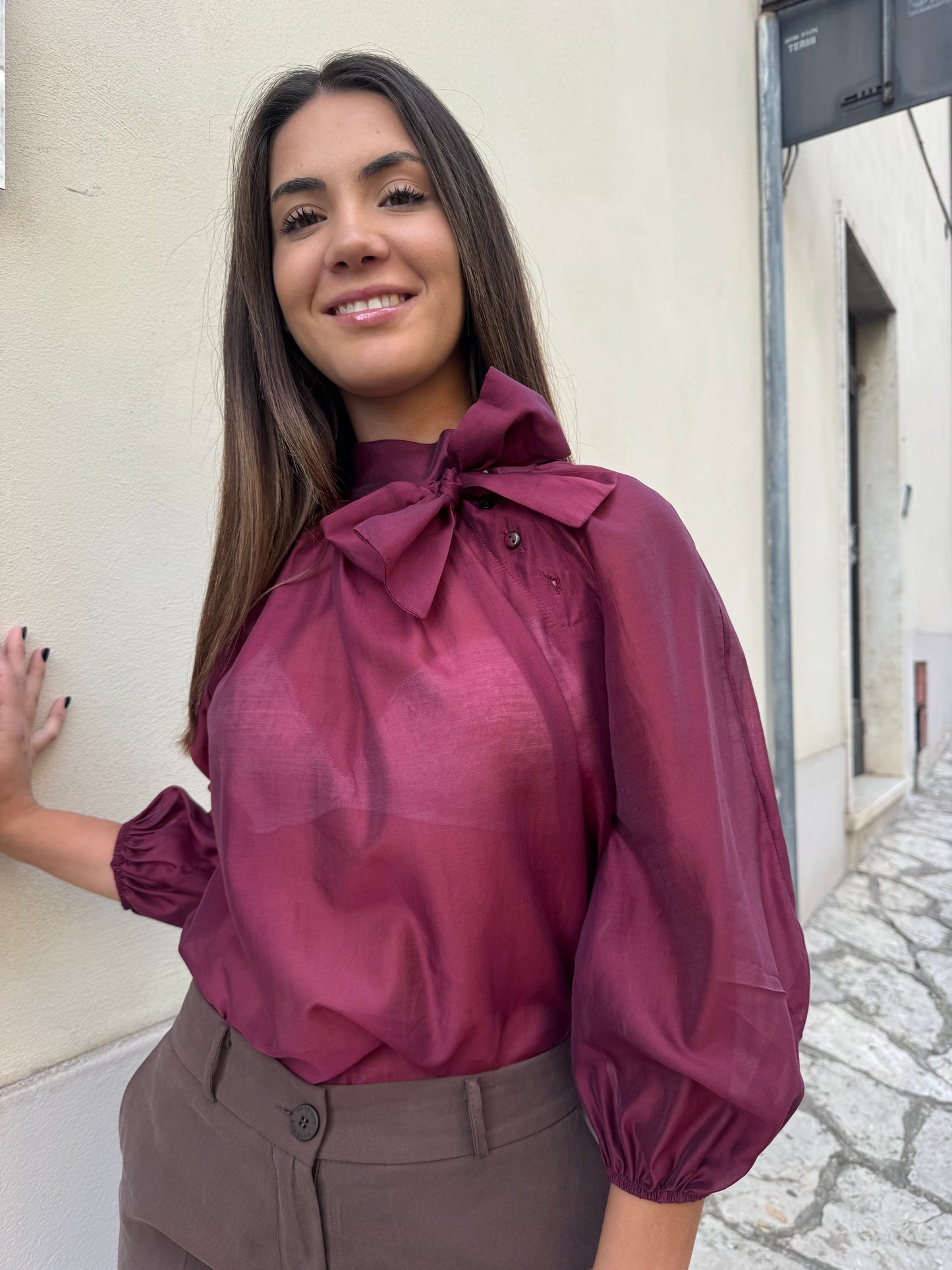 Camicia con fiocco Eiki