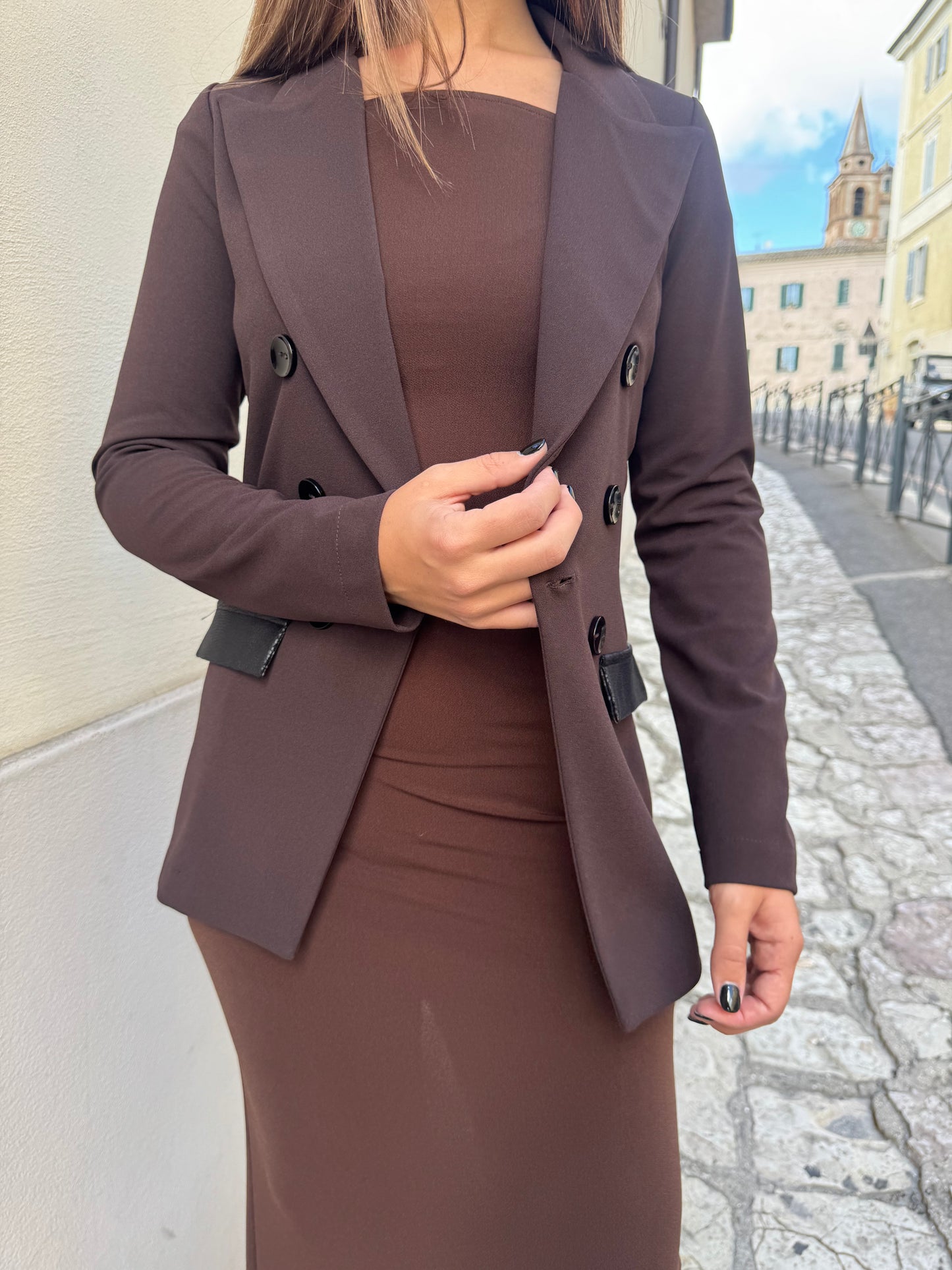 Giacca inserti in ecopelle Artigli
