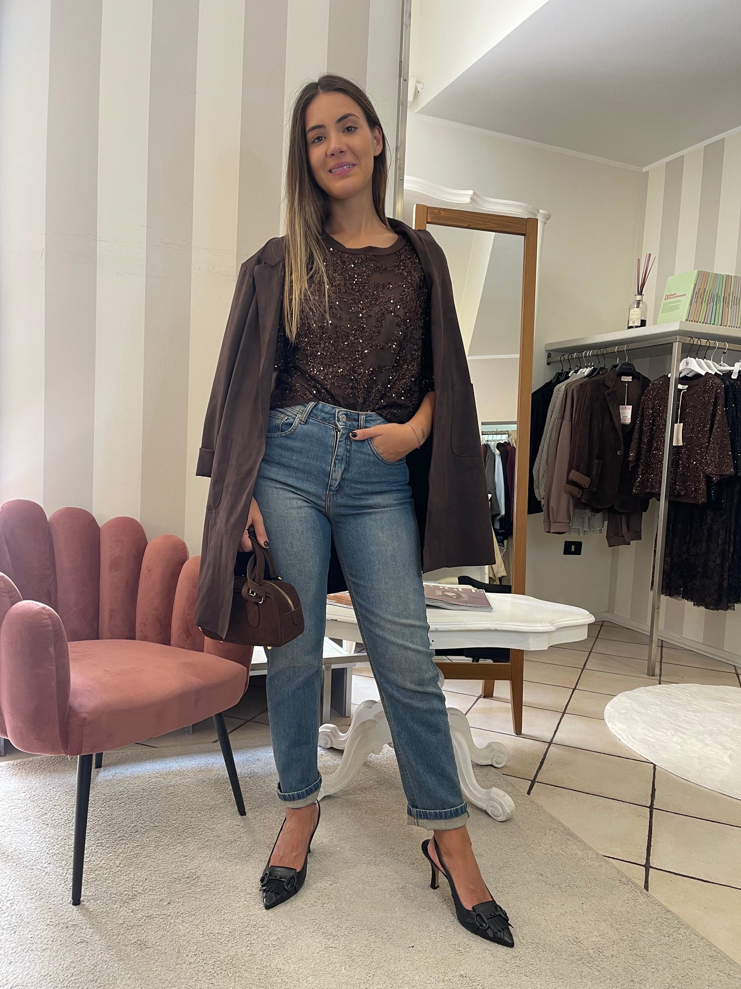 Giacca Lunga in Suede - Indomina