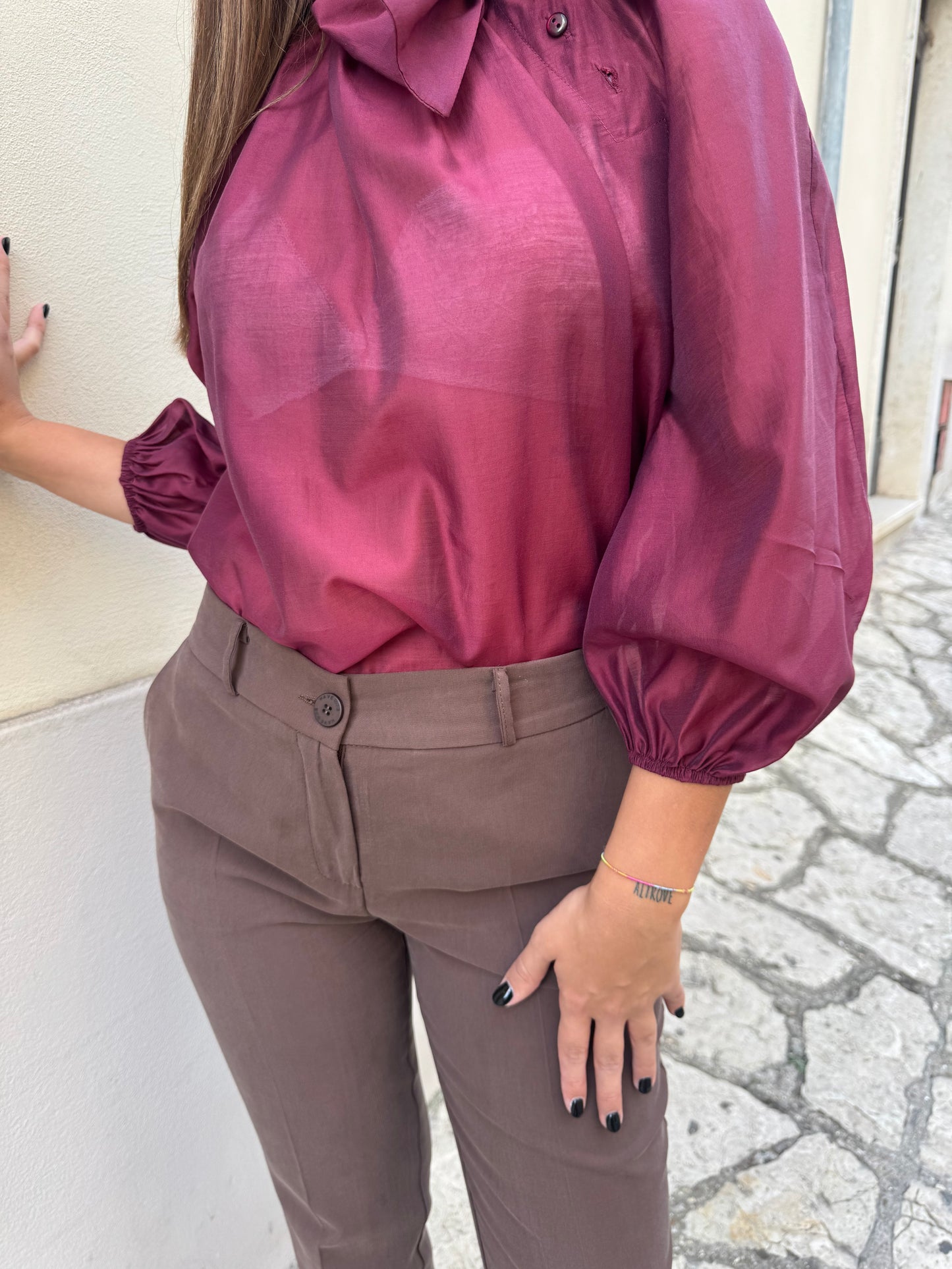 Camicia con fiocco Eiki