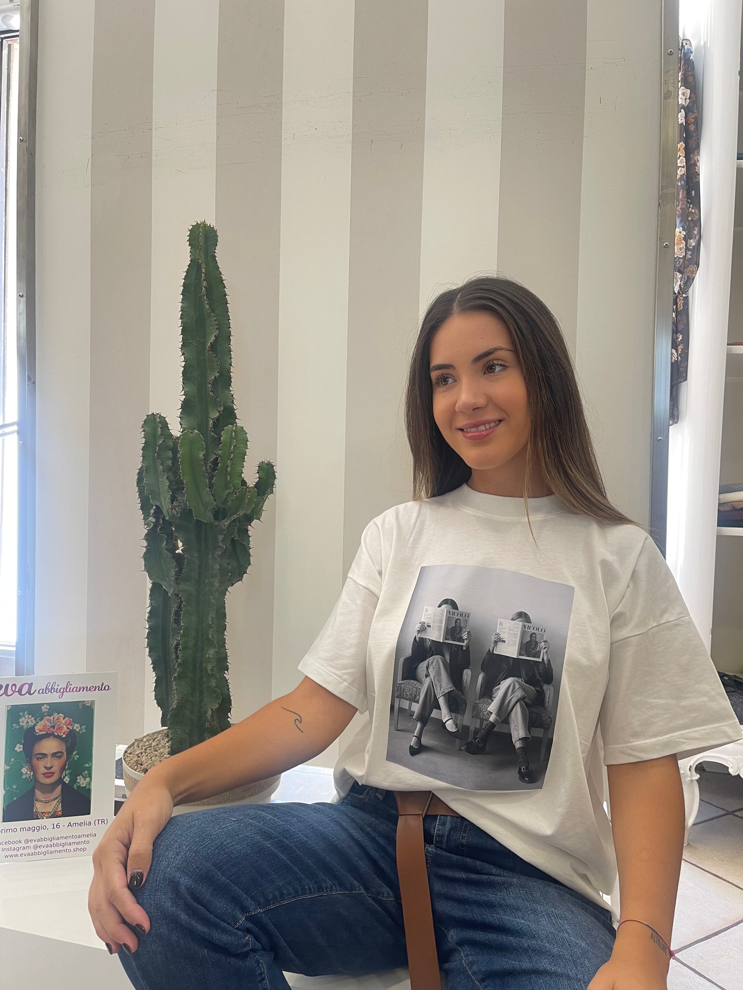 T-shirt Girocollo con Stampa - Vicolo