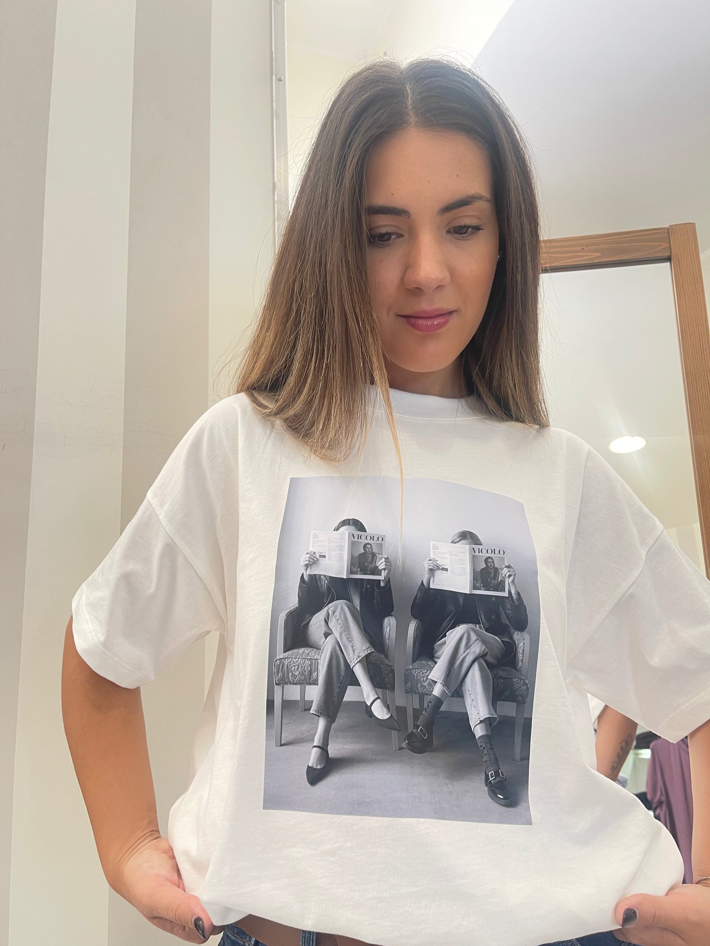 T-shirt Girocollo con Stampa - Vicolo