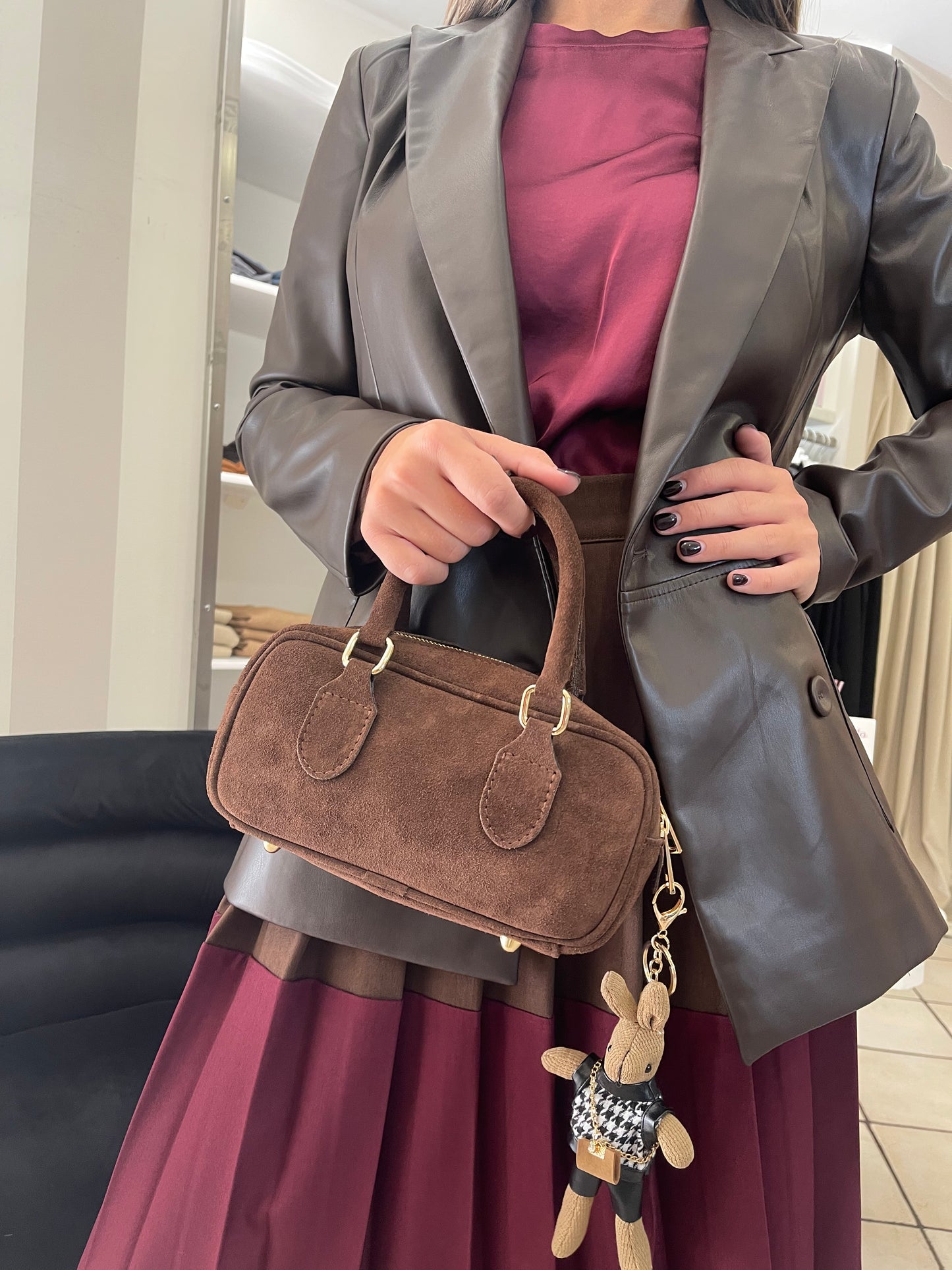 Giacca Ecopelle Marrone - Haveone