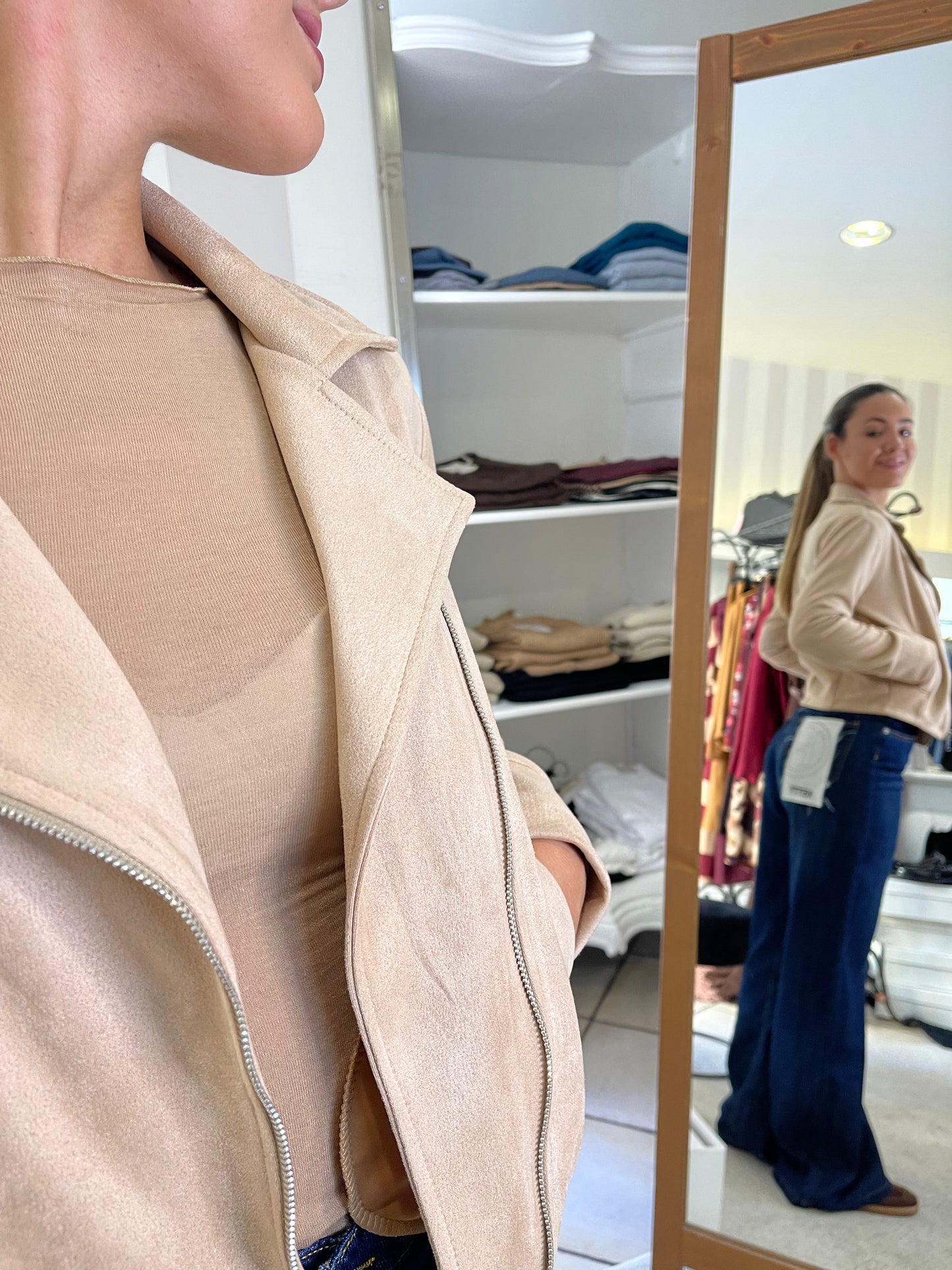 Giacchino Corto Biker in Suede