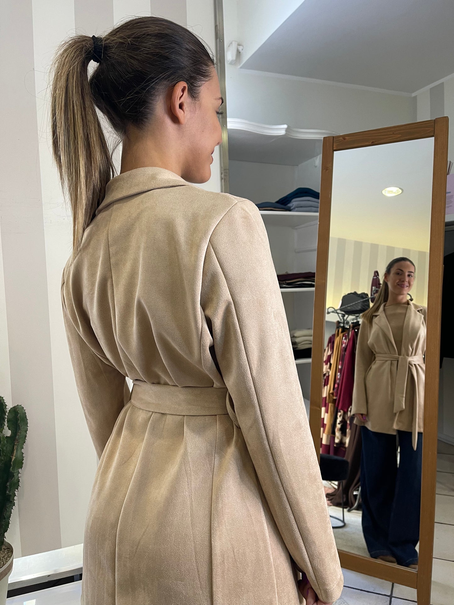 Kimono Suede Beige - Indomina