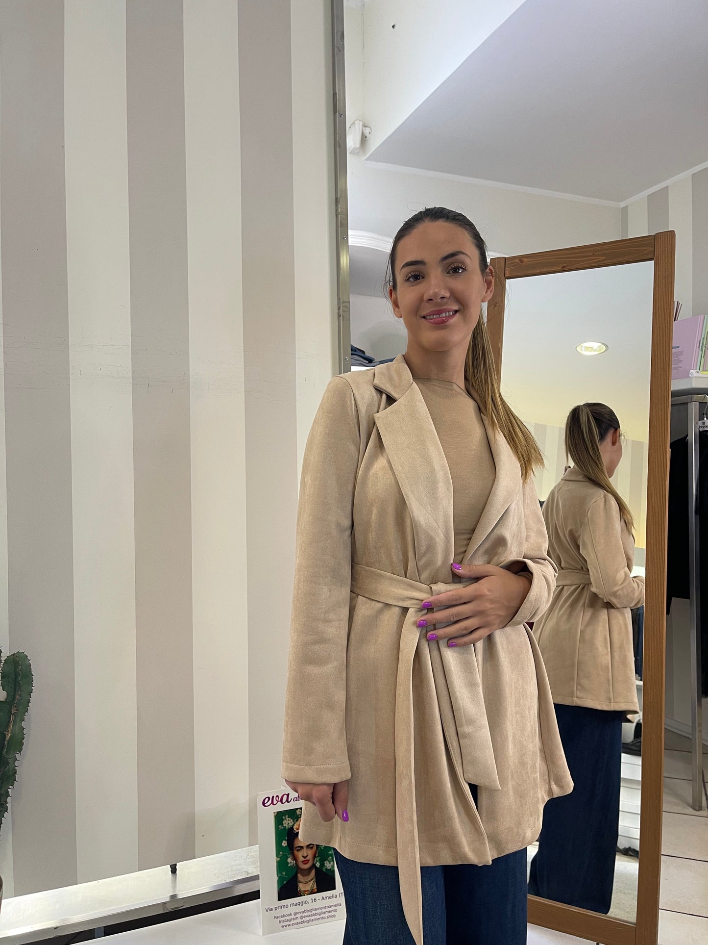 Kimono Suede Beige - Indomina