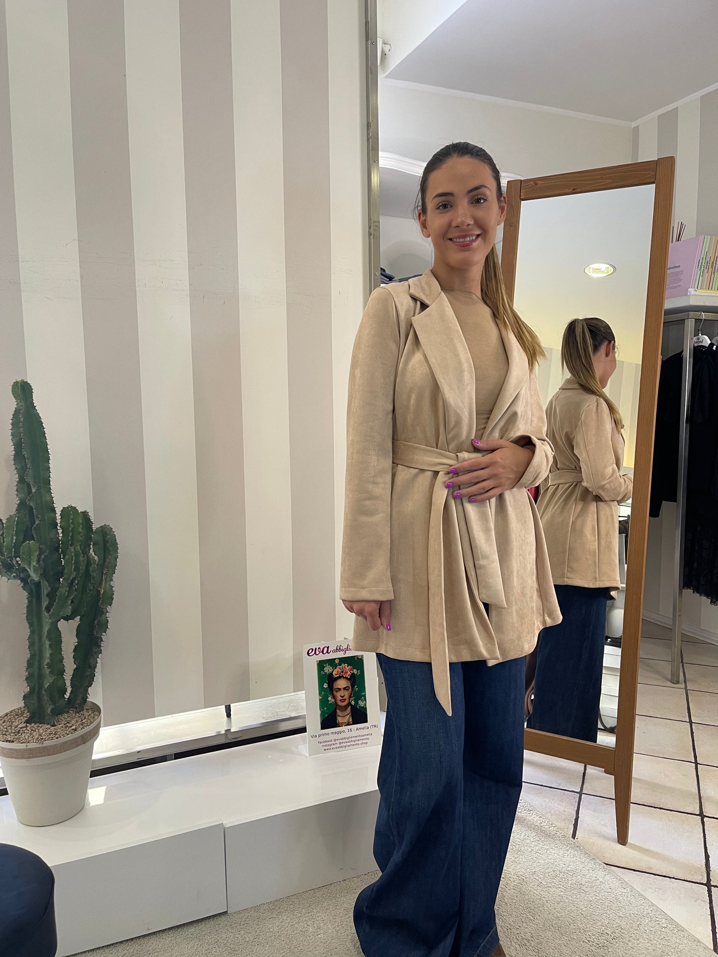 Kimono Suede Beige - Indomina