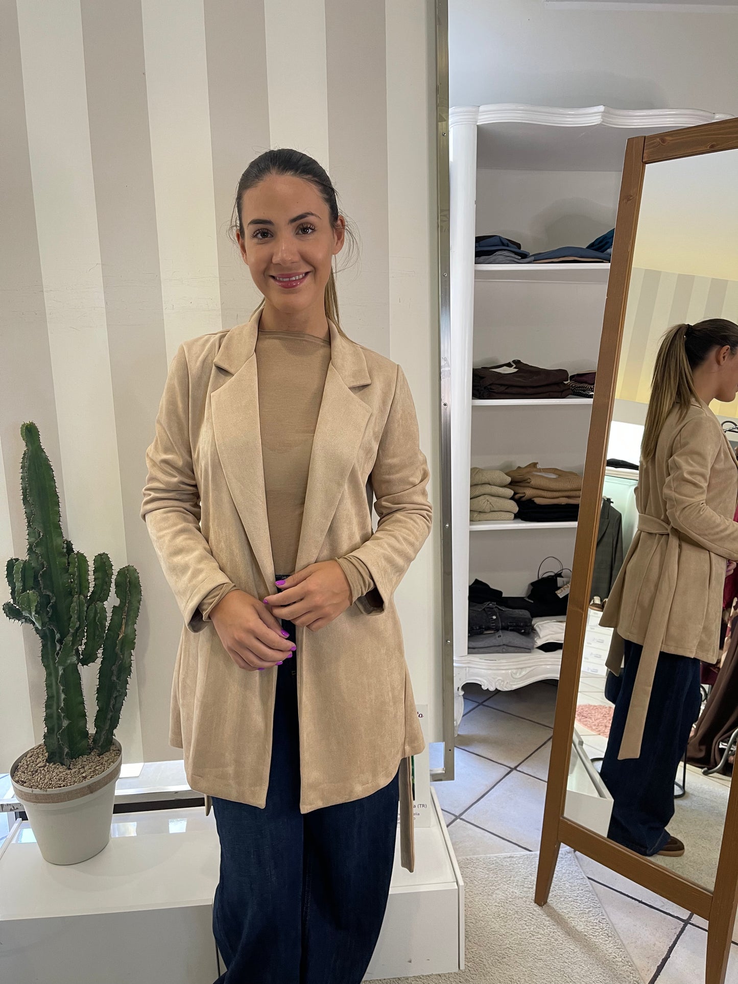 Kimono Suede Beige - Indomina