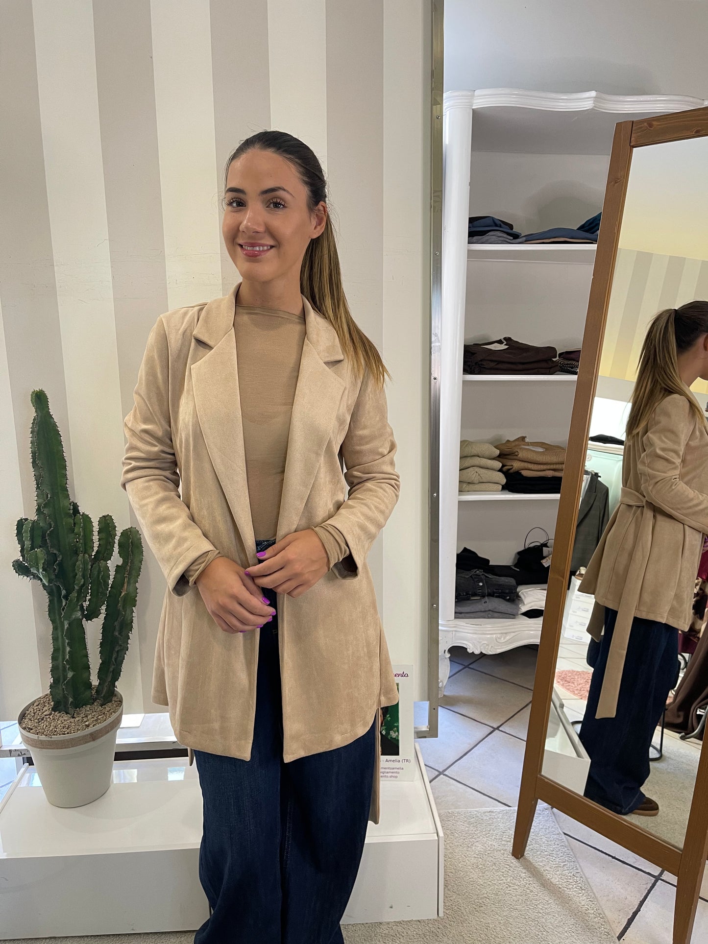 Kimono Suede Beige - Indomina