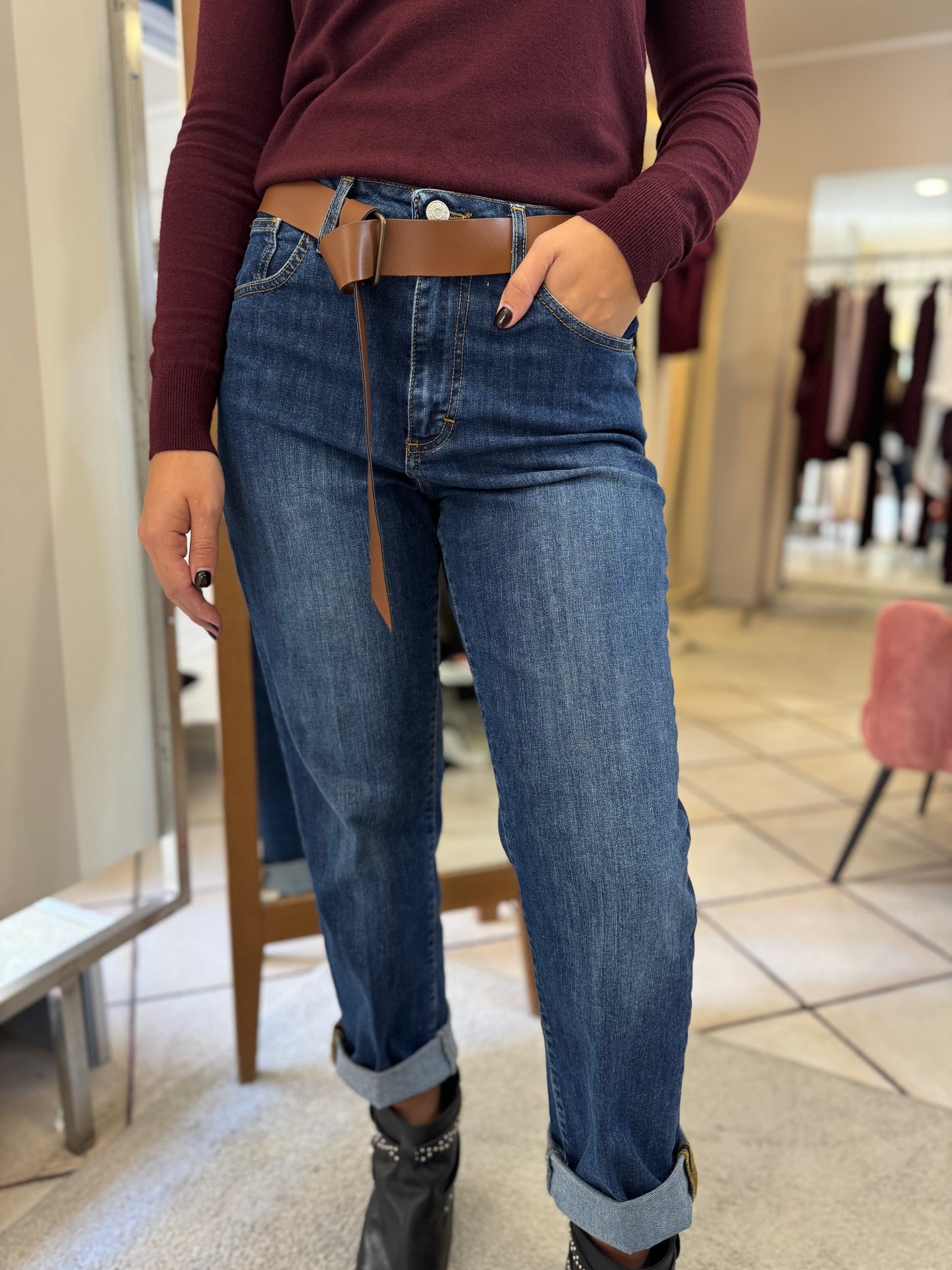 Jeans Mandy con Cintura - Haveone