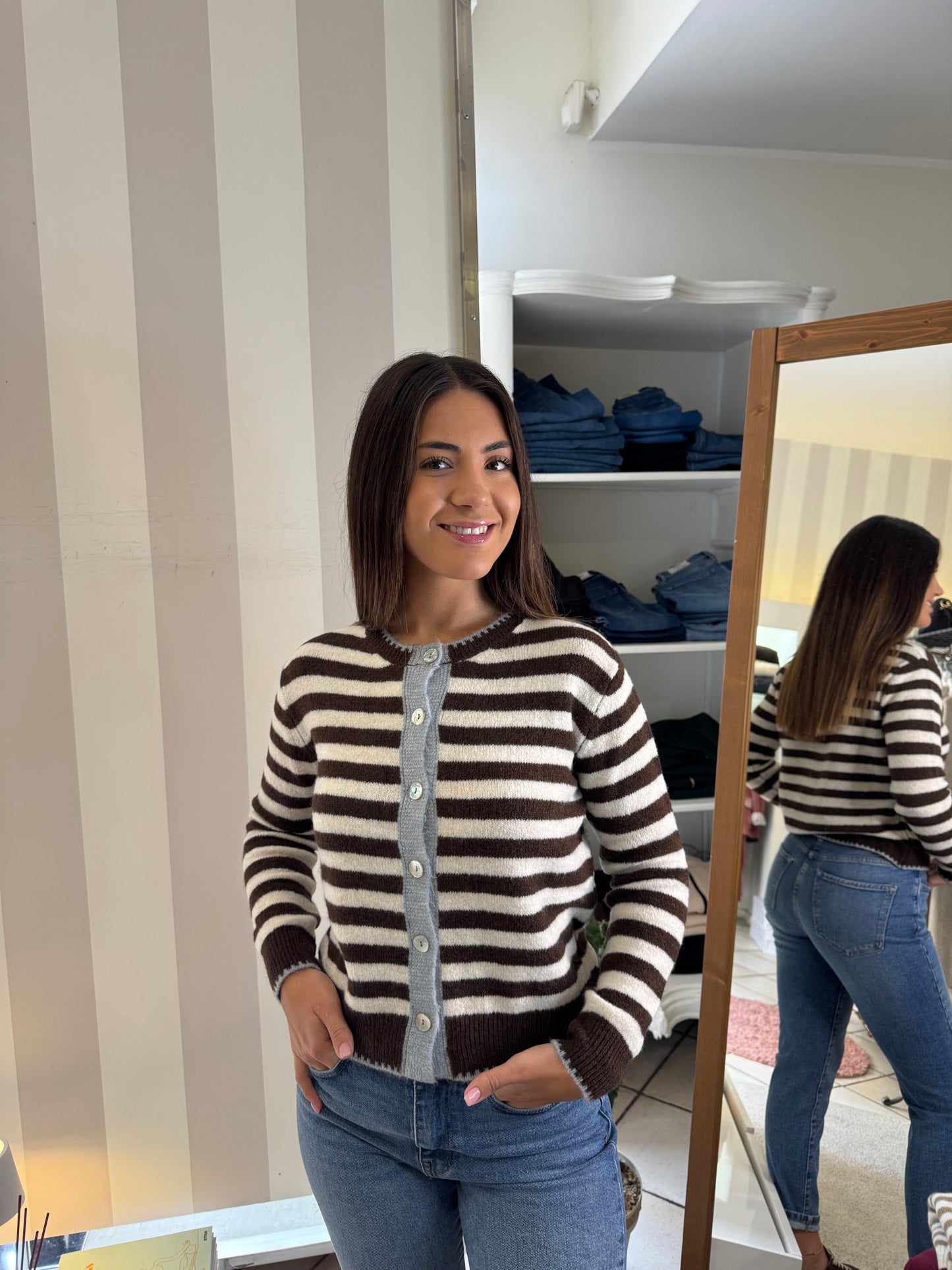 Cardigan righe Indomina