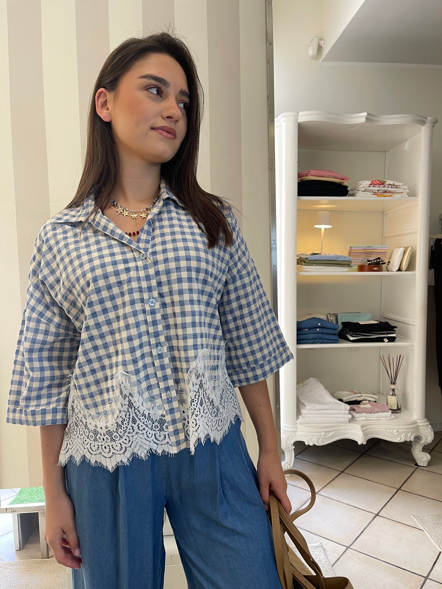 Camicia manica corta a quadri Brend