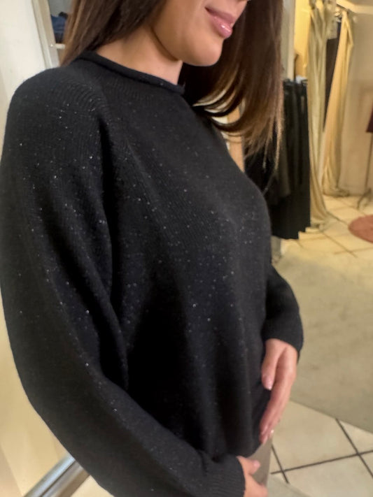 Maglia collo rotolino con glitter Kontatto