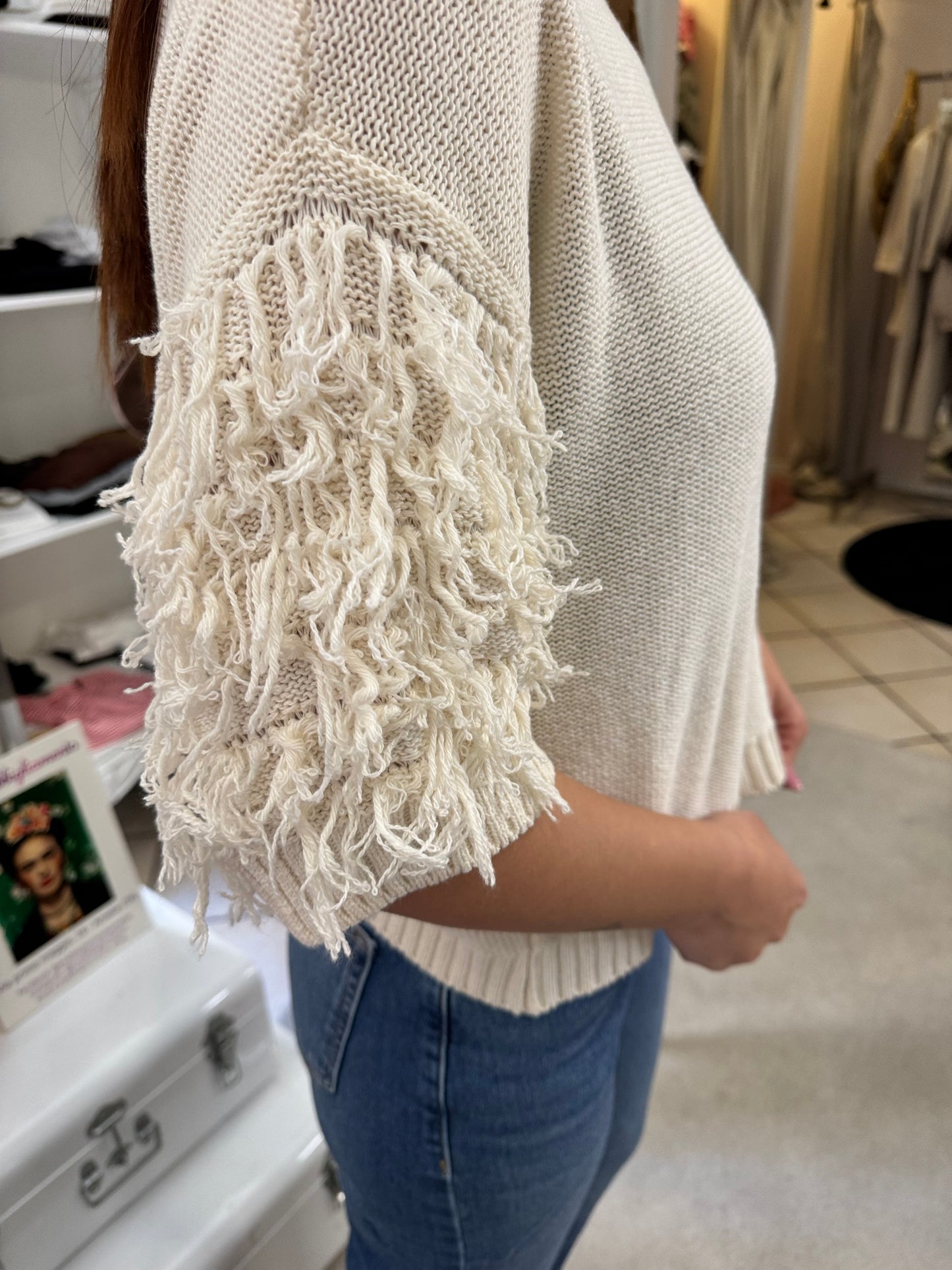 Maglia con frange Brend