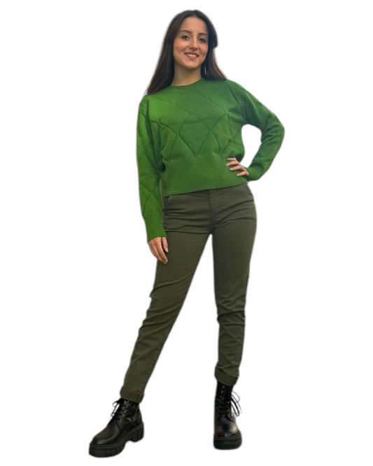 Pantalone sonia verde militare Haveone