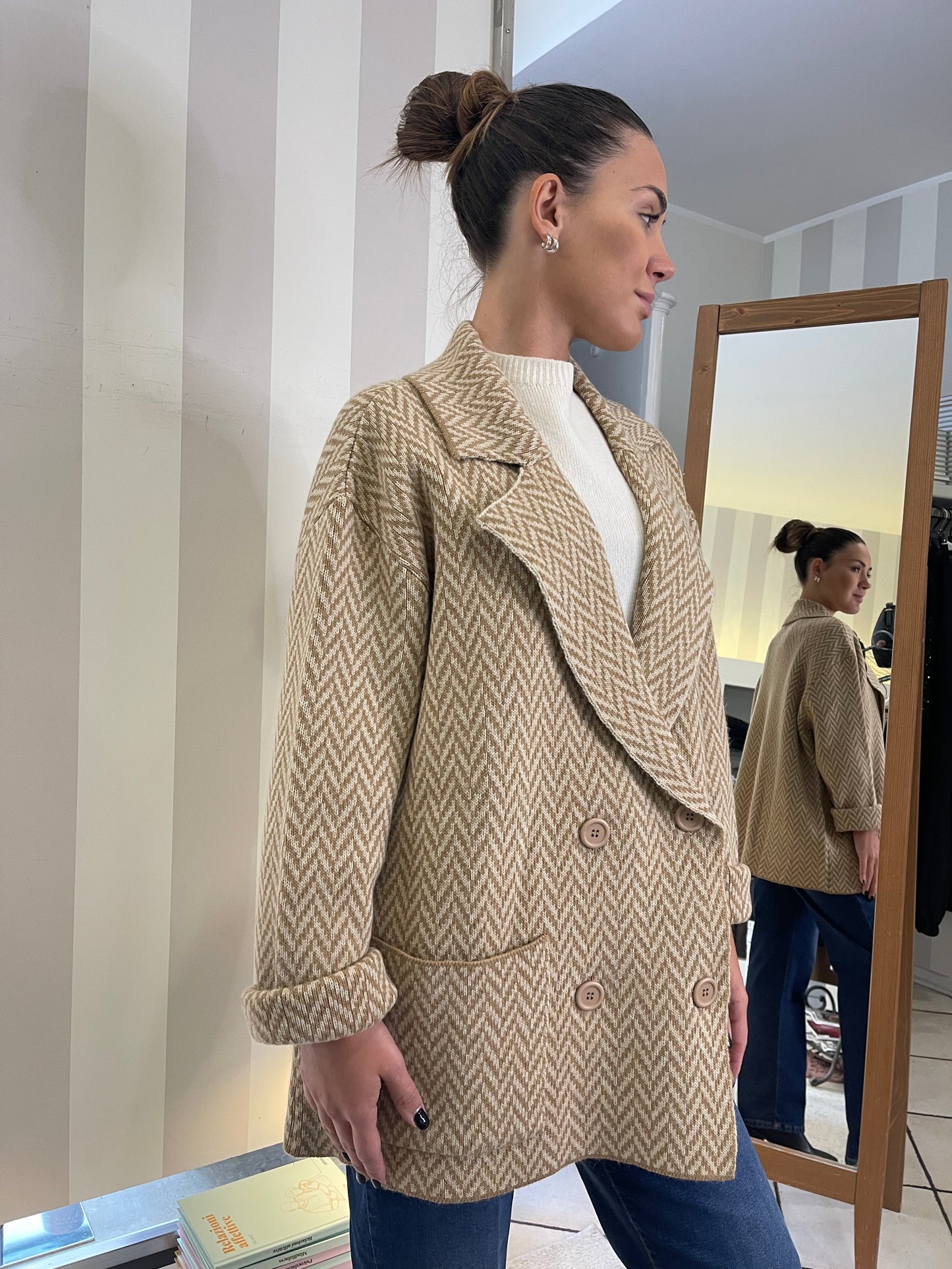 Caban doppio petto con tasche Brend