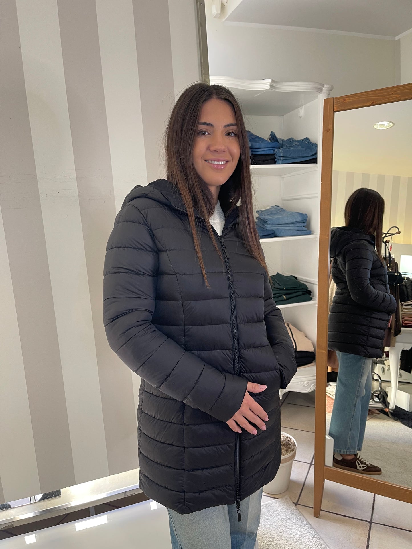 Piumino reversibile giacca in tessuto tecnico Azulè