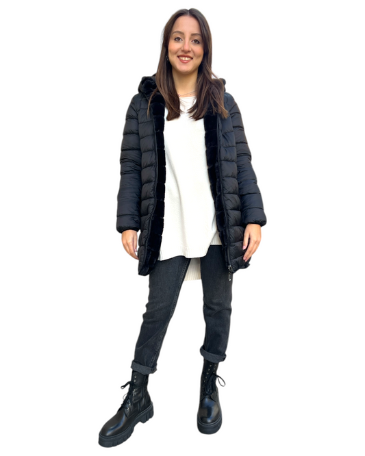 Cappotto reversibile con cappuccio Glam