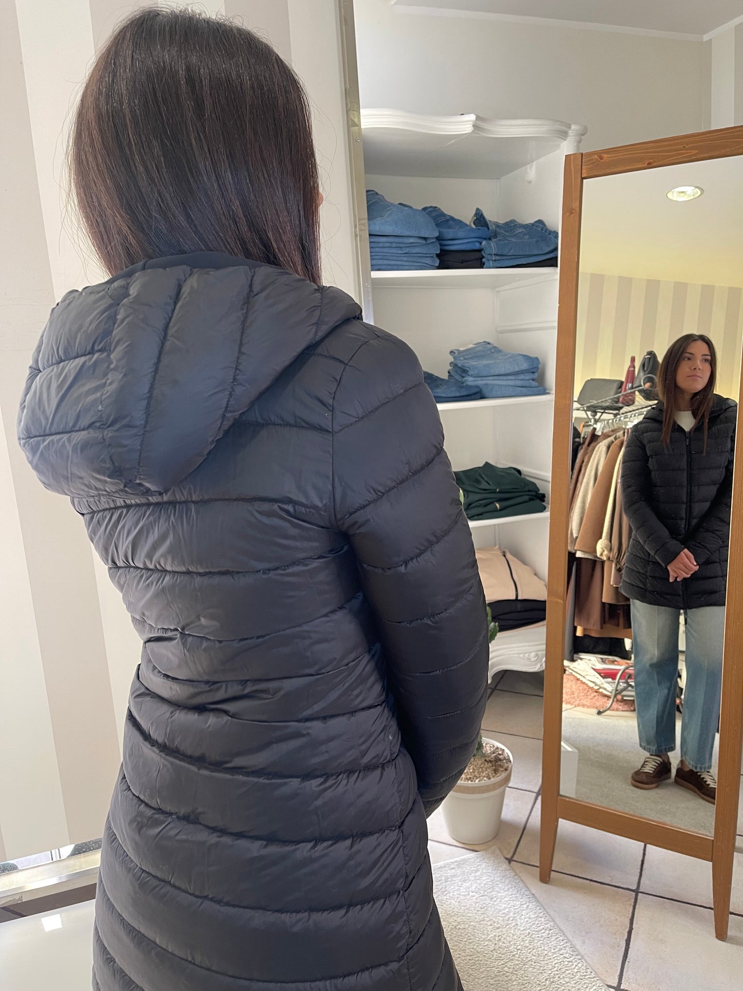 Piumino reversibile giacca in tessuto tecnico Azulè