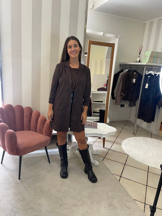 Giacca Lunga in Suede - Indomina