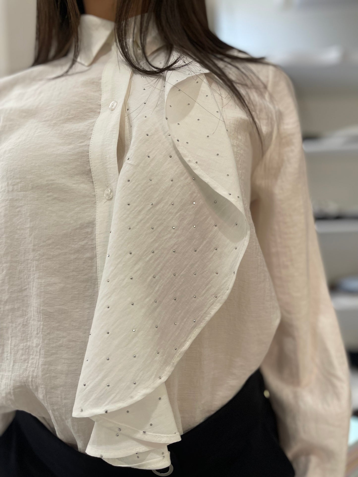 Camicia volant micro strass Giorgia & Johns