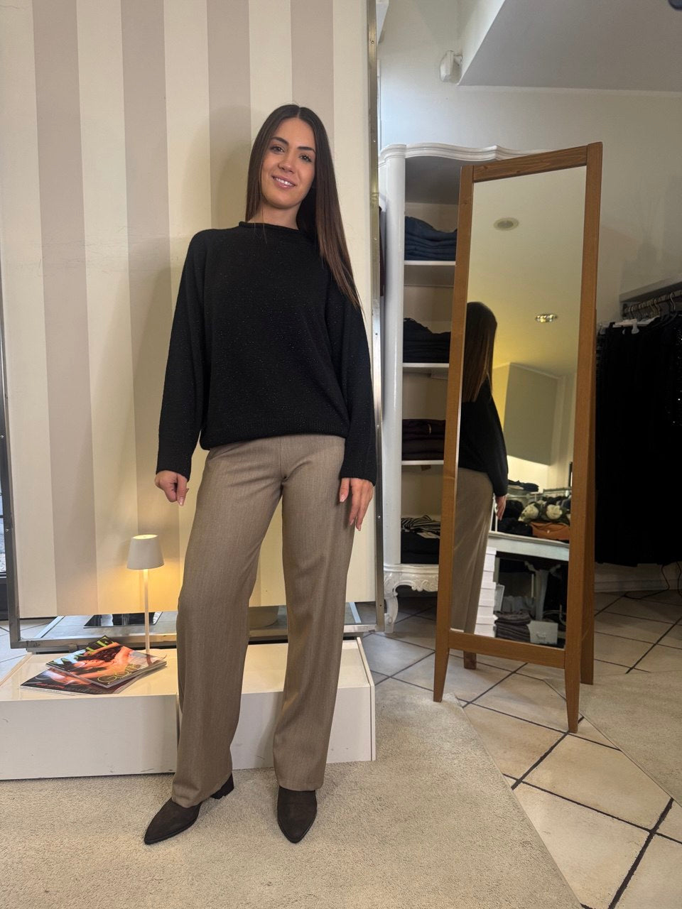 Maglia collo rotolino con glitter Kontatto