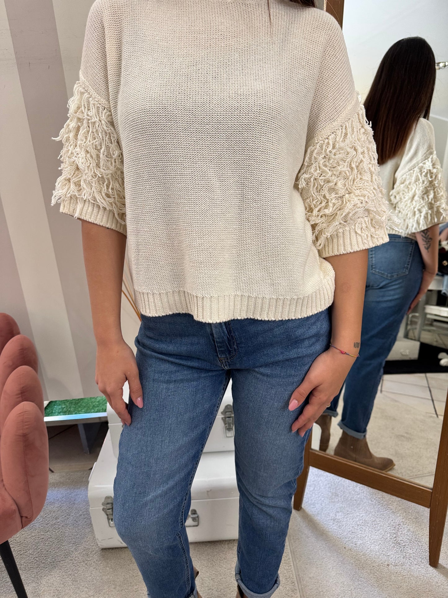 Maglia con frange Brend