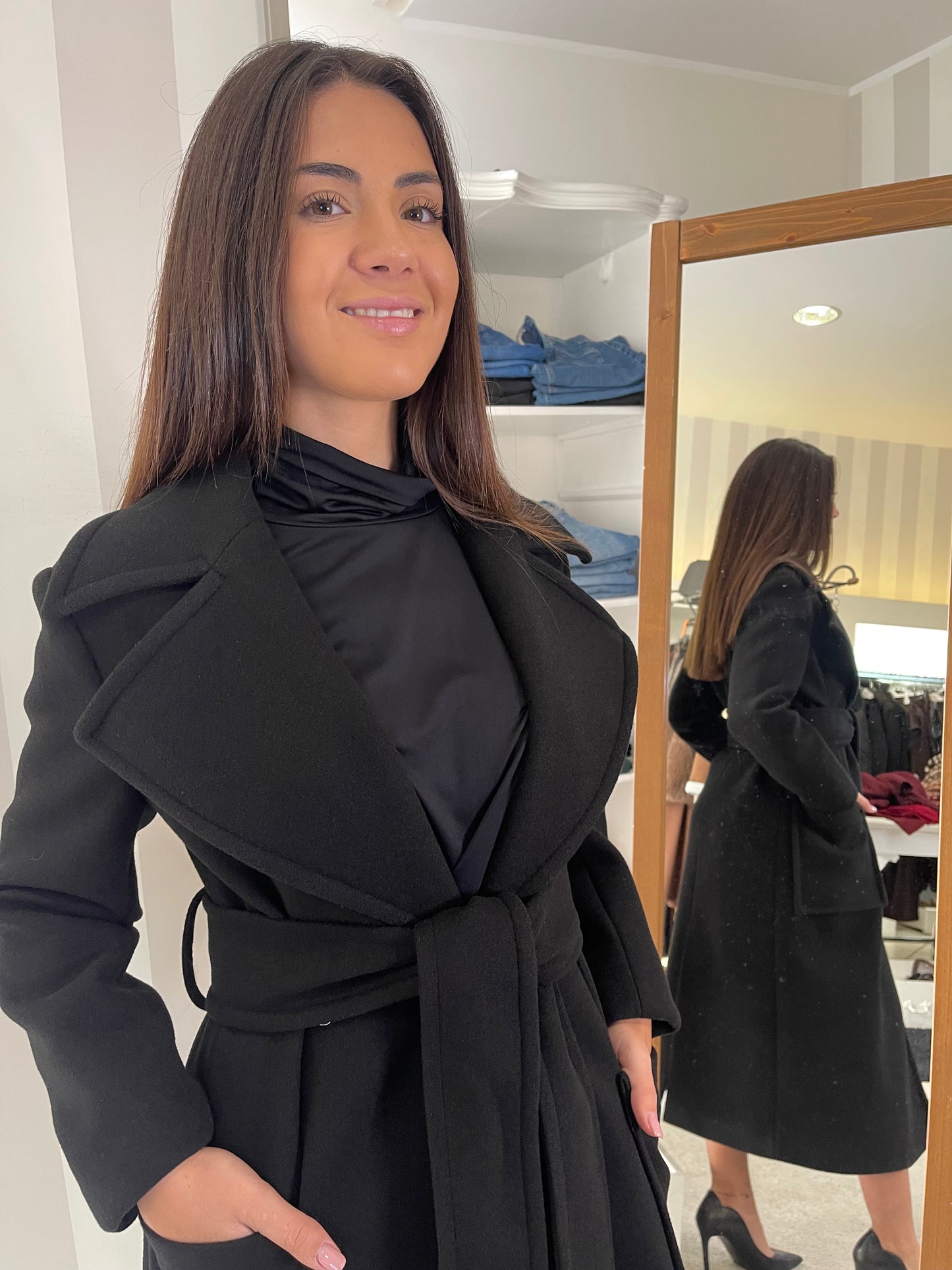 Cappotto lungo con cintura Artigli