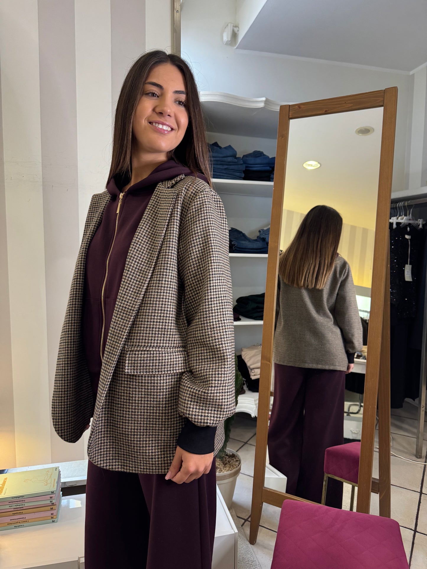 Giacca pied de poule Brend