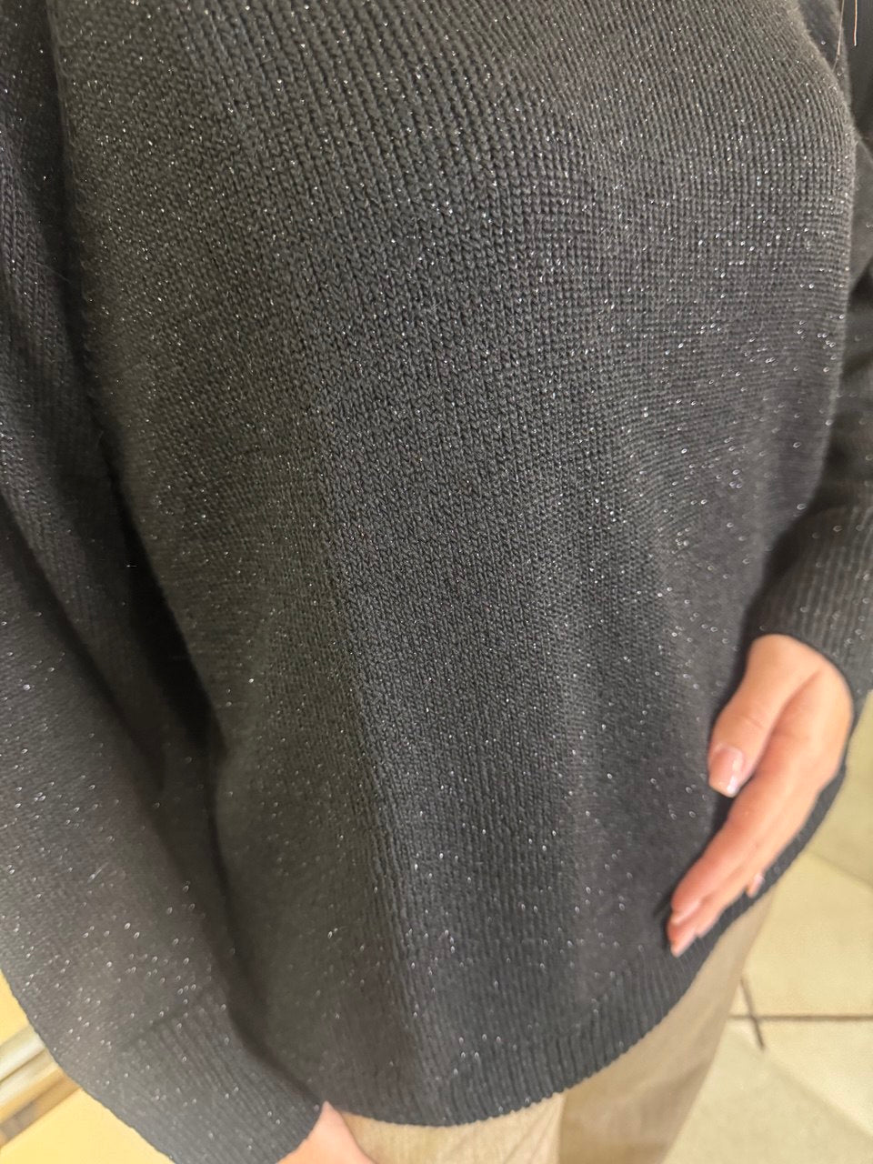 Maglia collo rotolino con glitter Kontatto