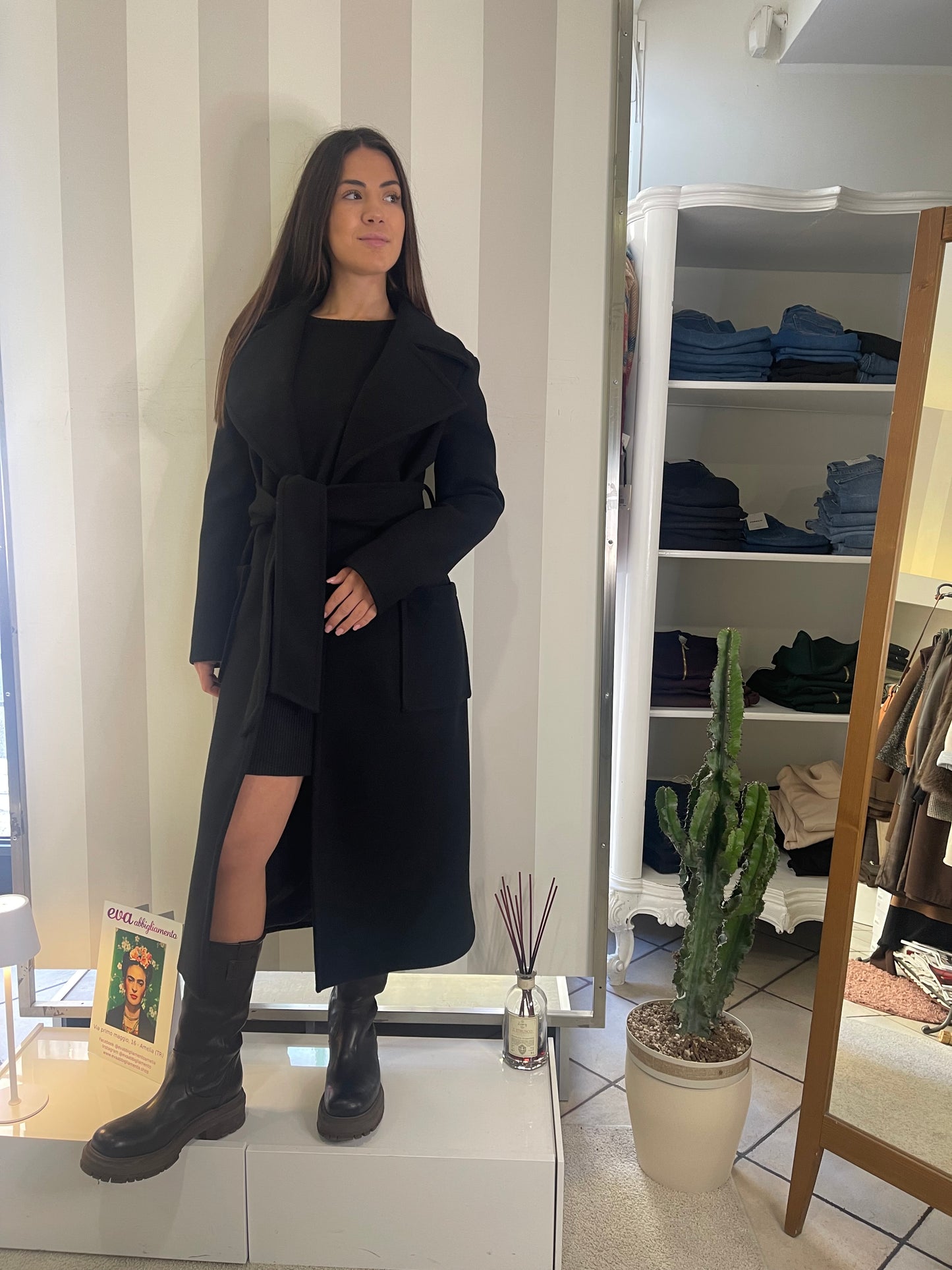 Cappotto lungo con cintura Artigli