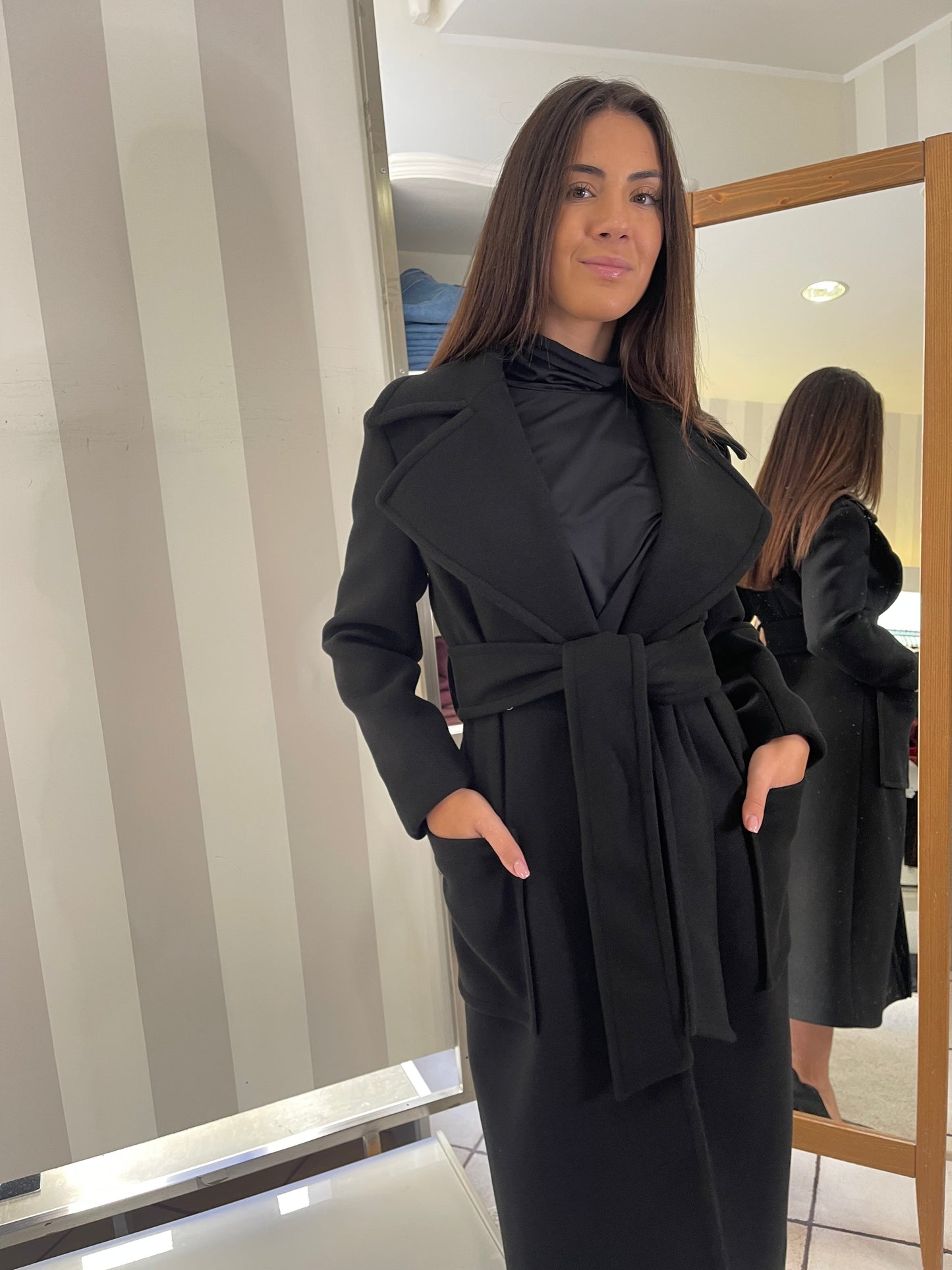 Cappotto lungo con cintura Artigli