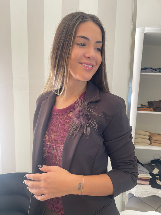 Giacca Marrone con Spilla - Indomina
