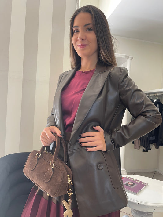 Giacca Ecopelle Marrone - Haveone
